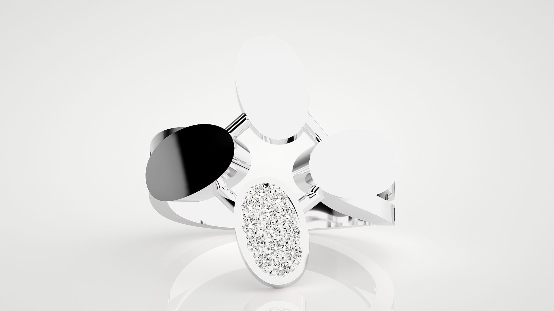High Jewelry Cocktail Ring 3dm stl renders details 3D print model_14