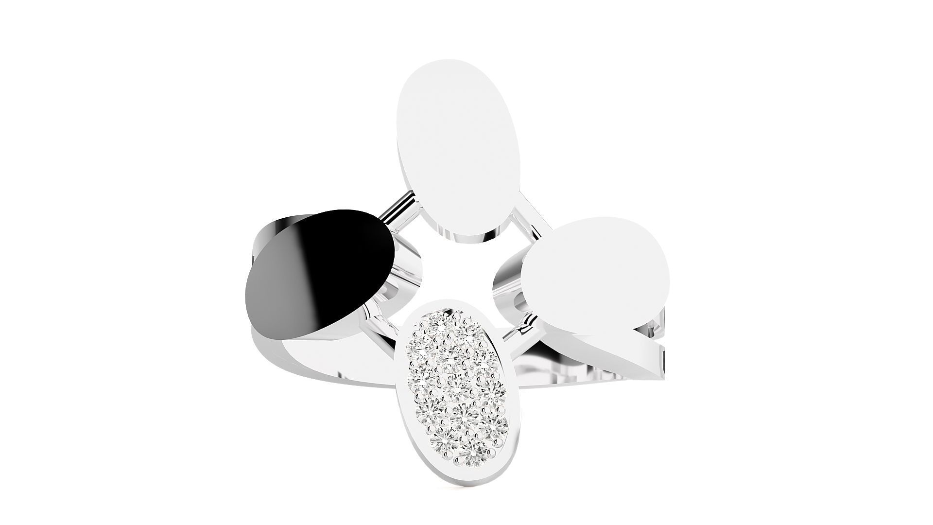 High Jewelry Cocktail Ring 3dm stl renders details 3D print model_13