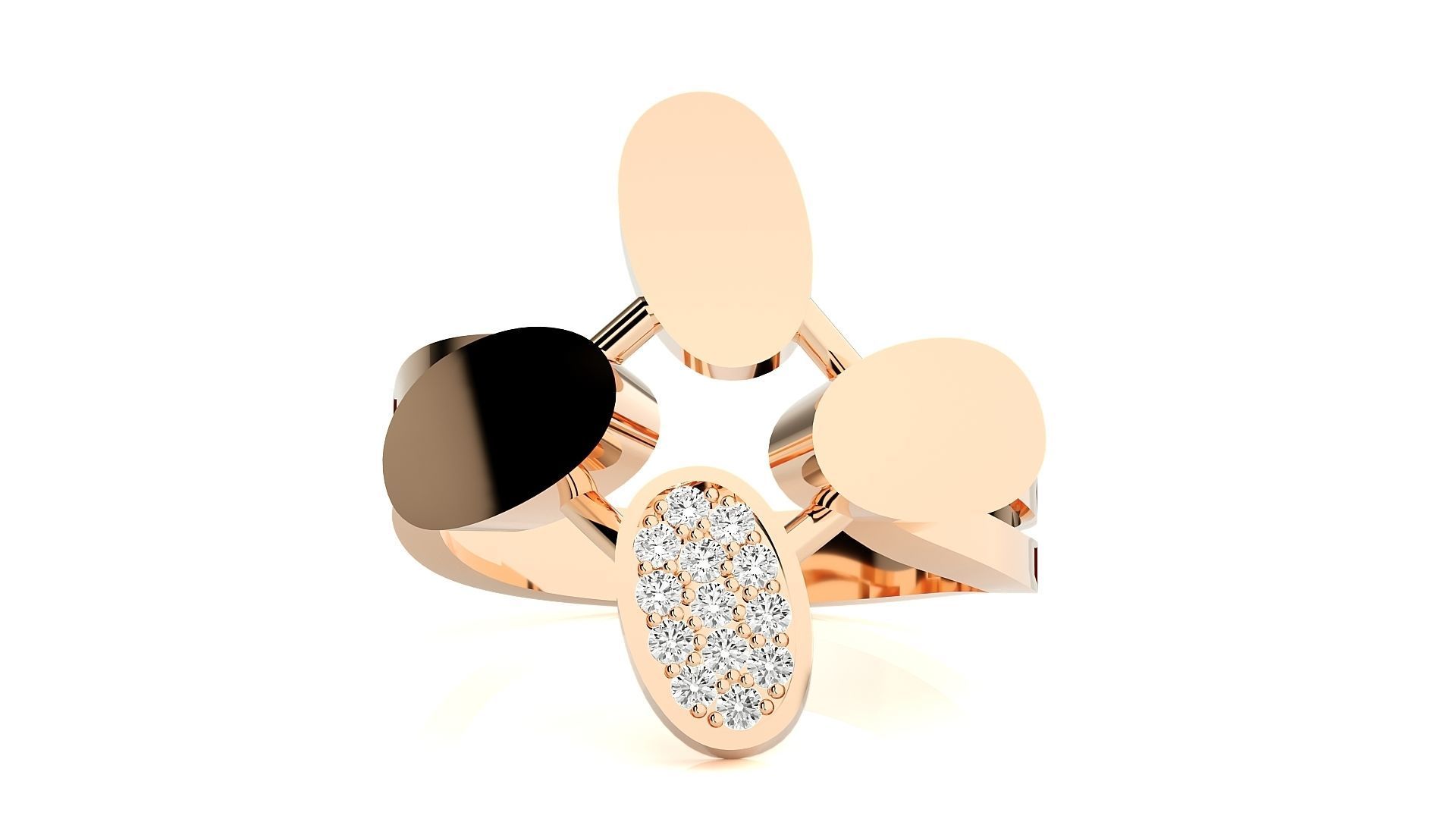 High Jewelry Cocktail Ring 3dm stl renders details 3D print model_1