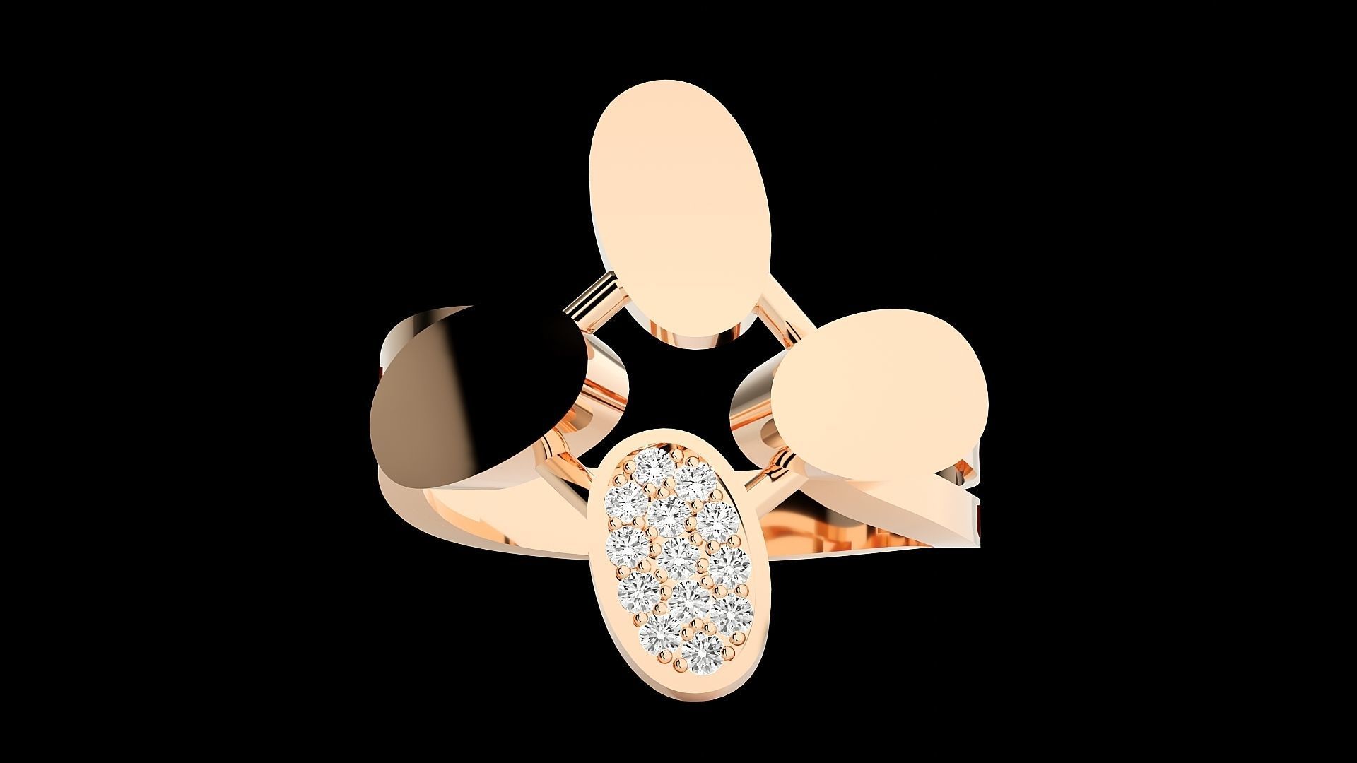 High Jewelry Cocktail Ring 3dm stl renders details 3D print model_7