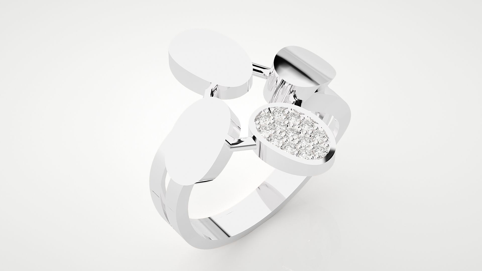 High Jewelry Cocktail Ring 3dm stl renders details 3D print model_18