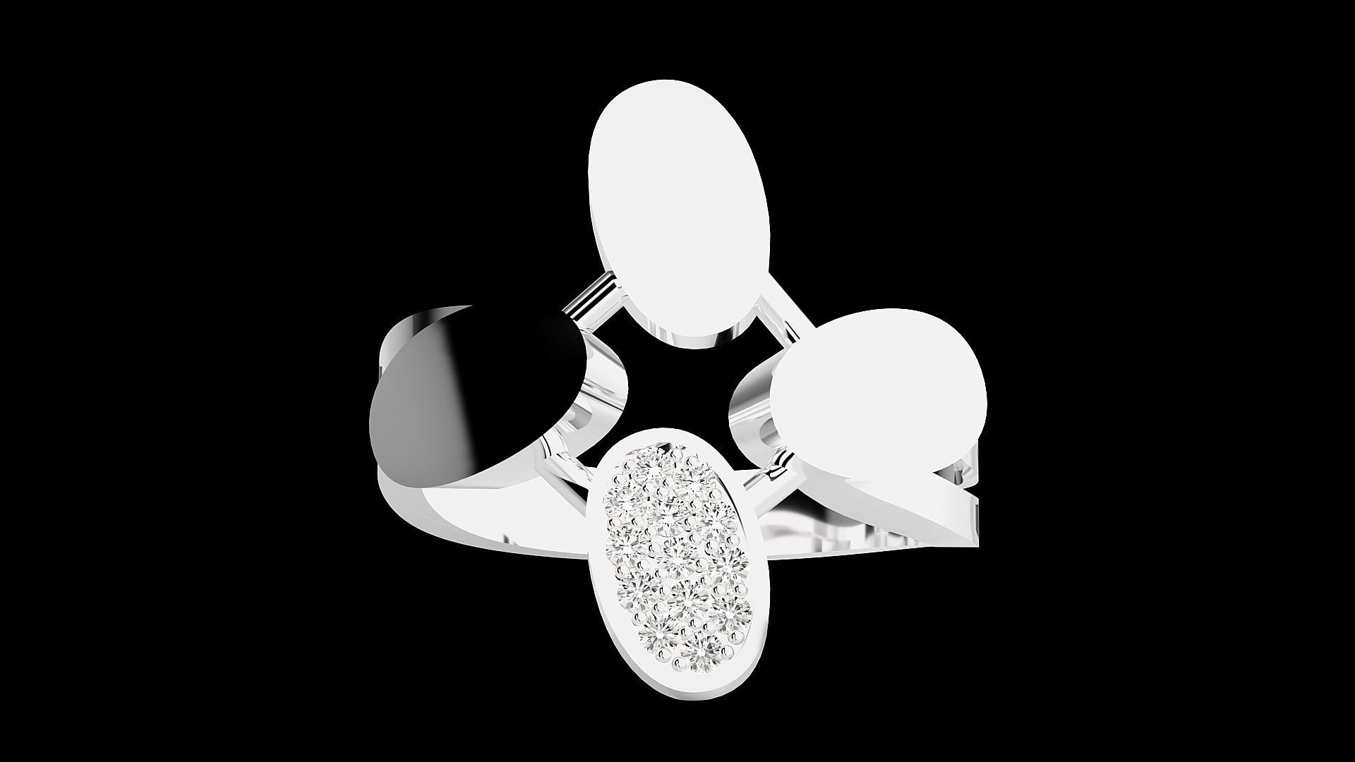 High Jewelry Cocktail Ring 3dm stl renders details 3D print model_19