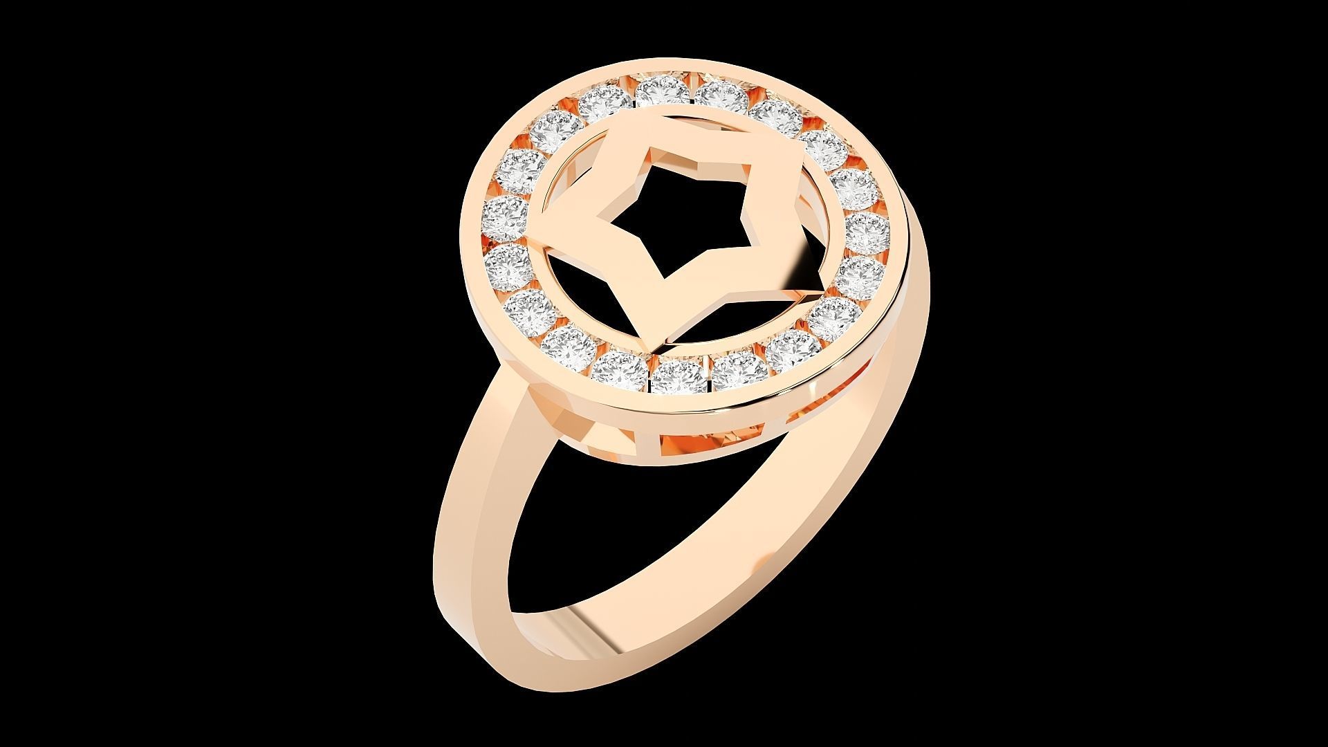 Captain Americas shield High Jewelry Cocktail Ring 3dm stl 3D print model_10