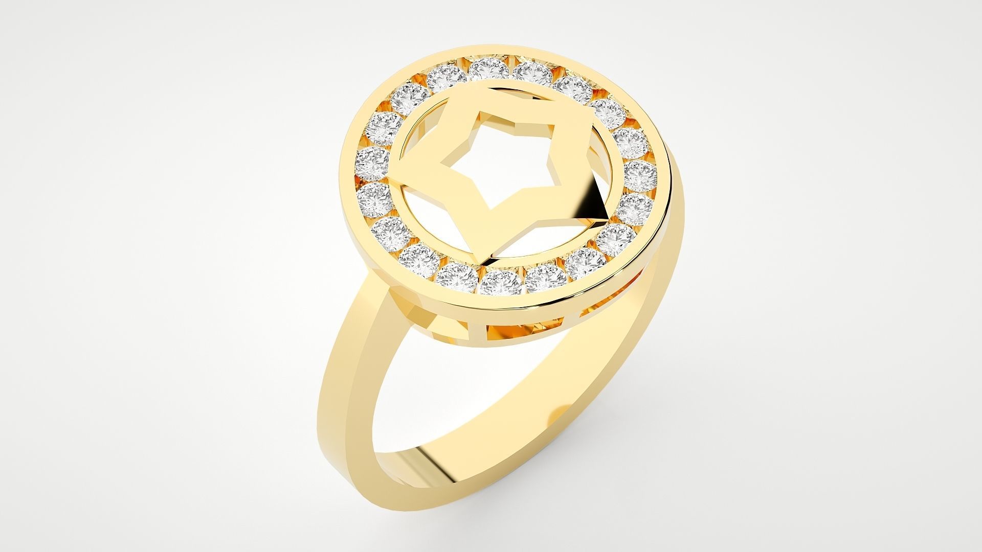 Captain Americas shield High Jewelry Cocktail Ring 3dm stl 3D print model_29