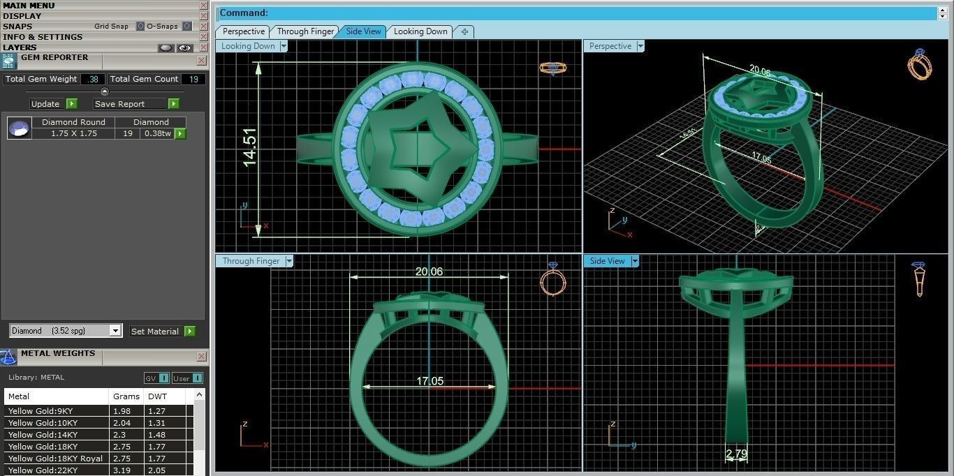 Captain Americas shield High Jewelry Cocktail Ring 3dm stl 3D print model_36