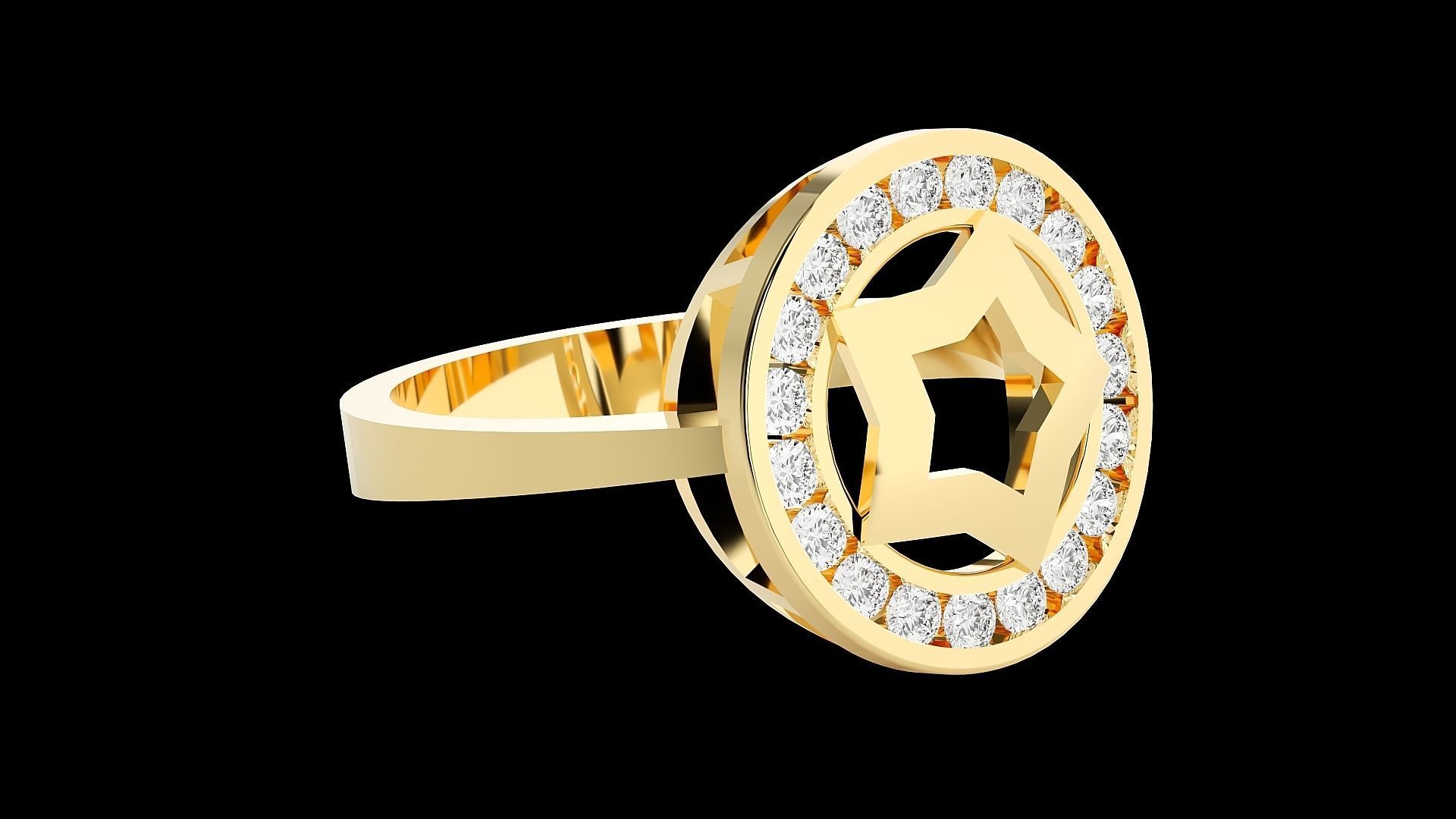 Captain Americas shield High Jewelry Cocktail Ring 3dm stl 3D print model_32