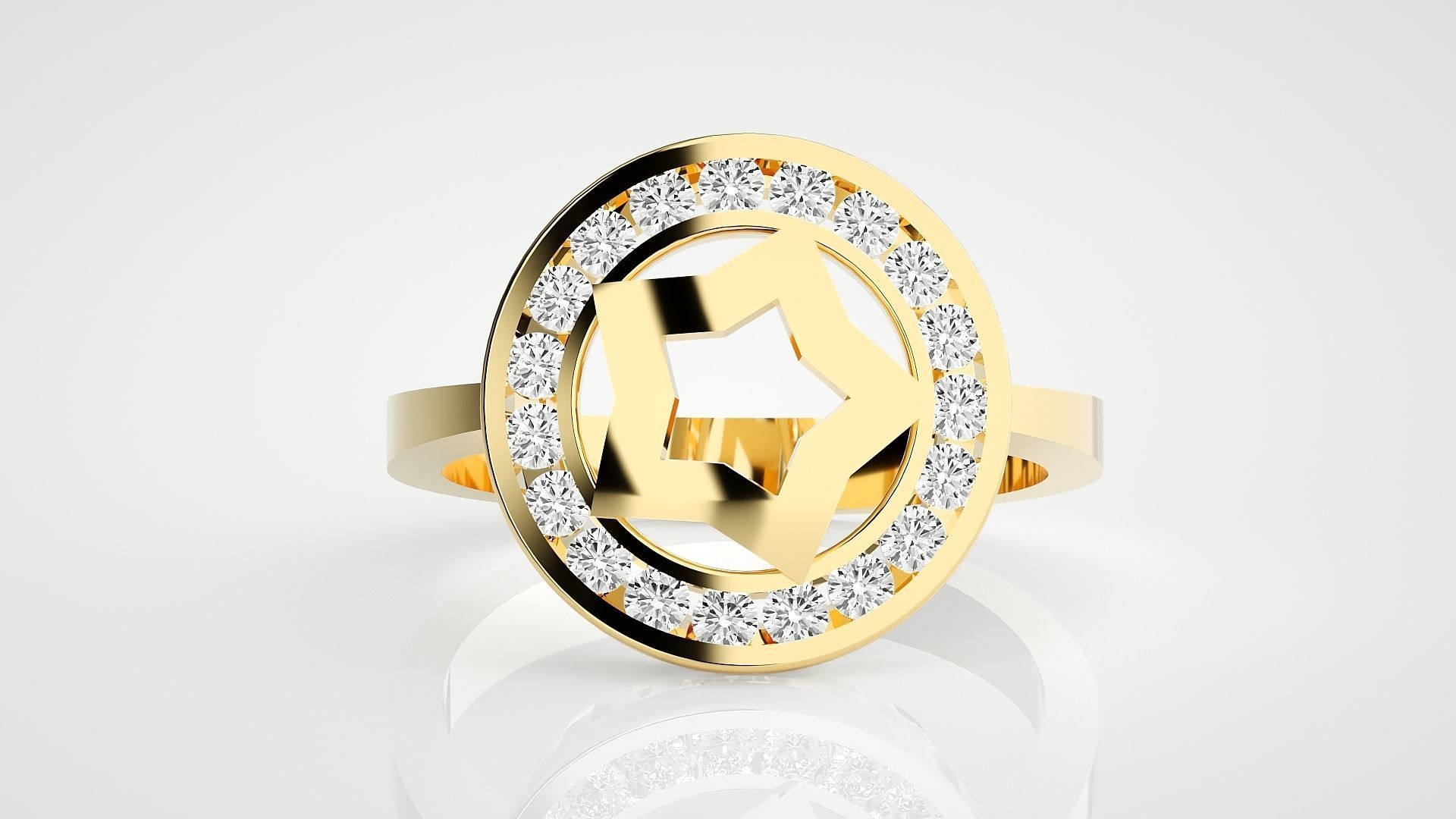 Captain Americas shield High Jewelry Cocktail Ring 3dm stl 3D print model_25