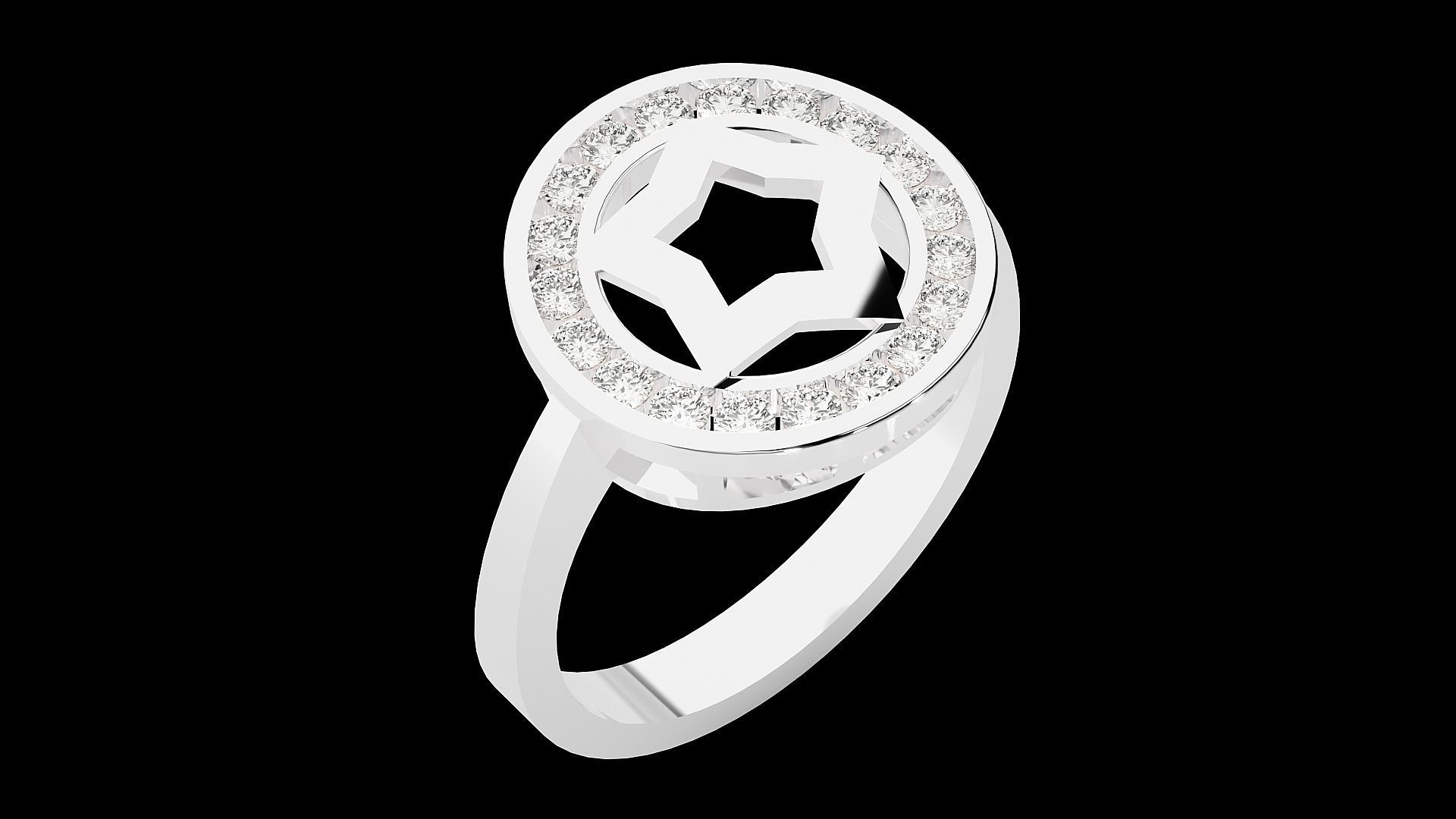 Captain Americas shield High Jewelry Cocktail Ring 3dm stl 3D print model_22