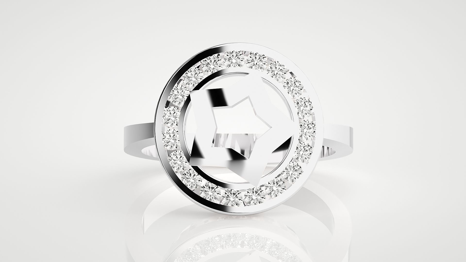 Captain Americas shield High Jewelry Cocktail Ring 3dm stl 3D print model_13