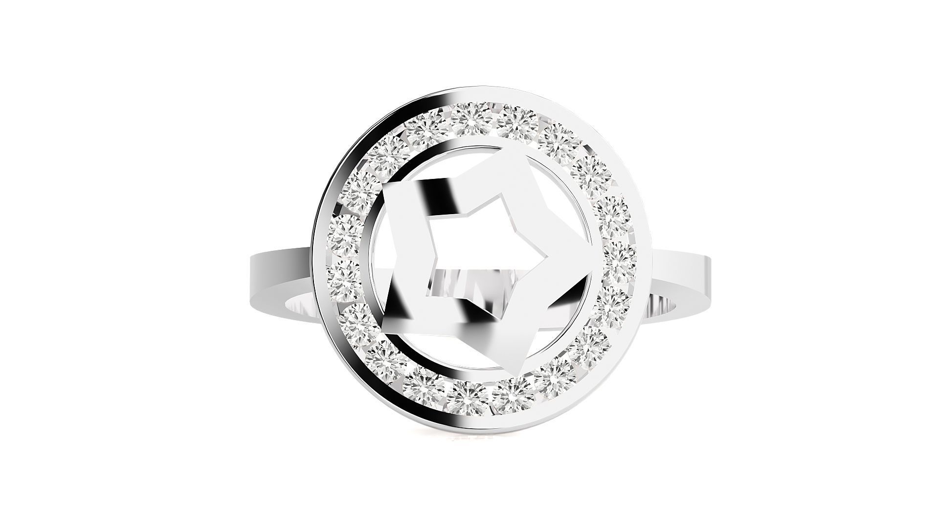 Captain Americas shield High Jewelry Cocktail Ring 3dm stl 3D print model_12