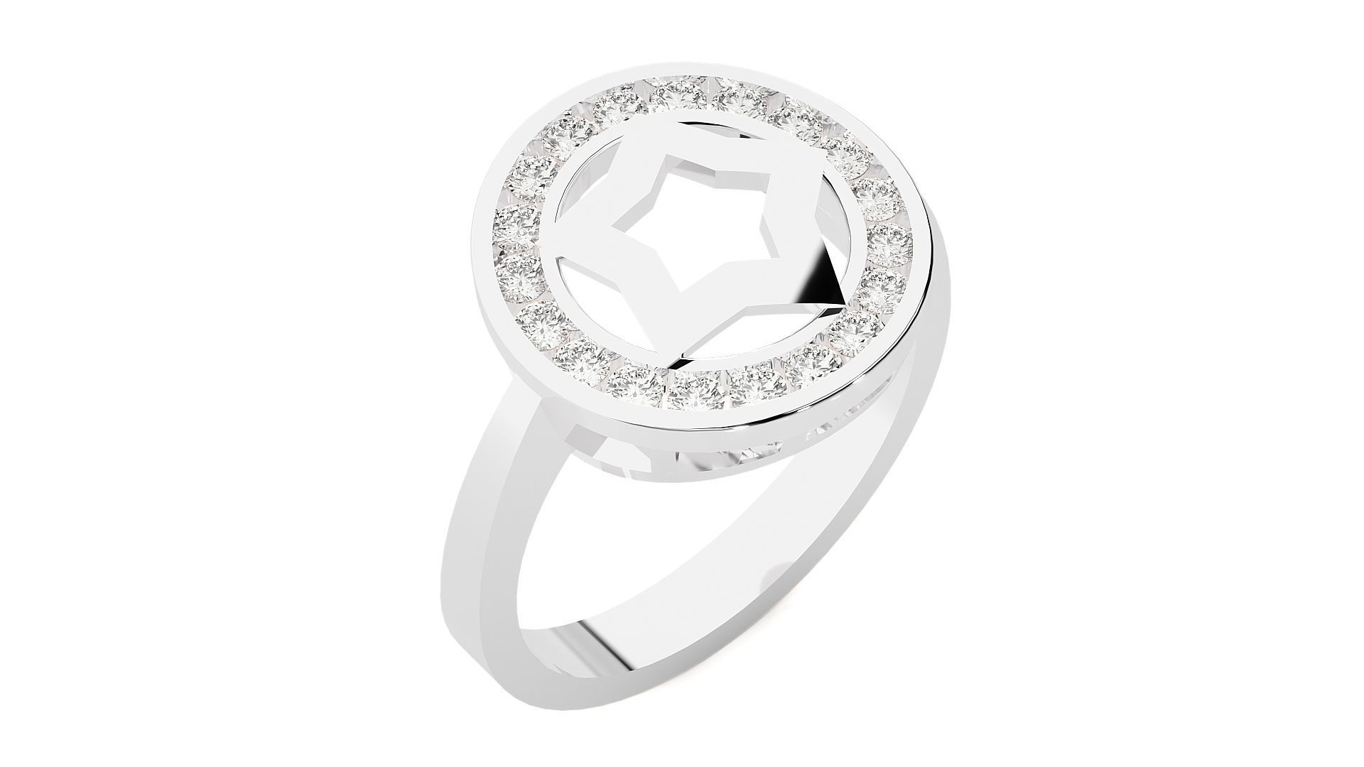 Captain Americas shield High Jewelry Cocktail Ring 3dm stl 3D print model_16