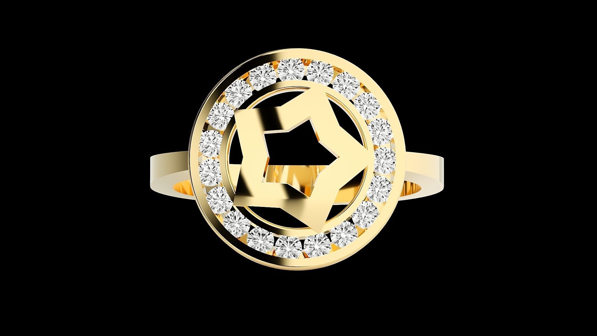 Captain Americas shield High Jewelry Cocktail Ring 3dm stl 3D print model_31