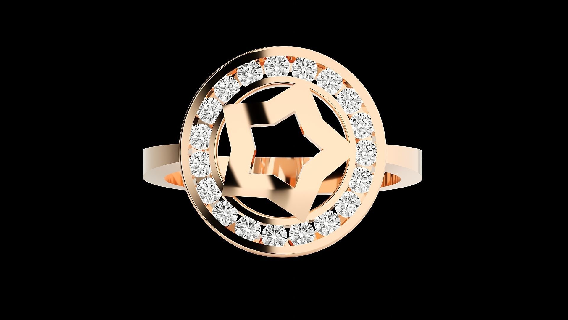 Captain Americas shield High Jewelry Cocktail Ring 3dm stl 3D print model_7