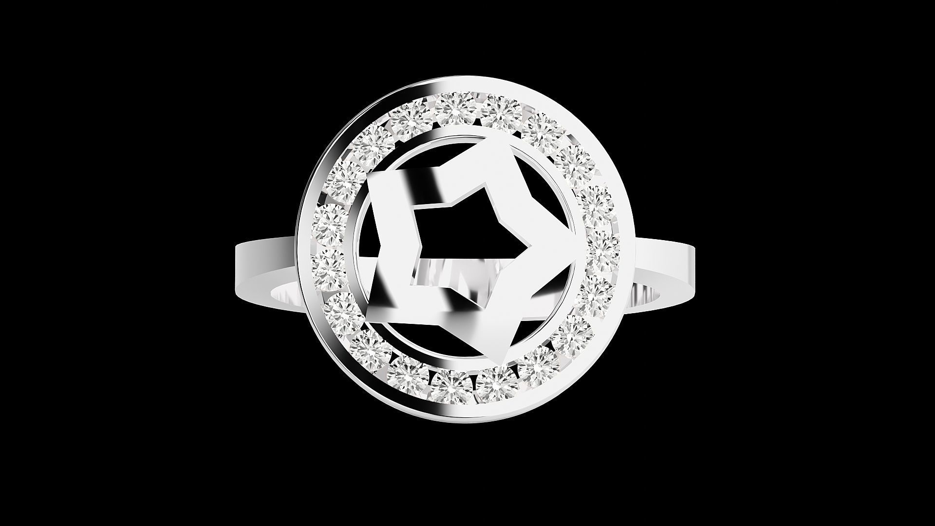 Captain Americas shield High Jewelry Cocktail Ring 3dm stl 3D print model_18