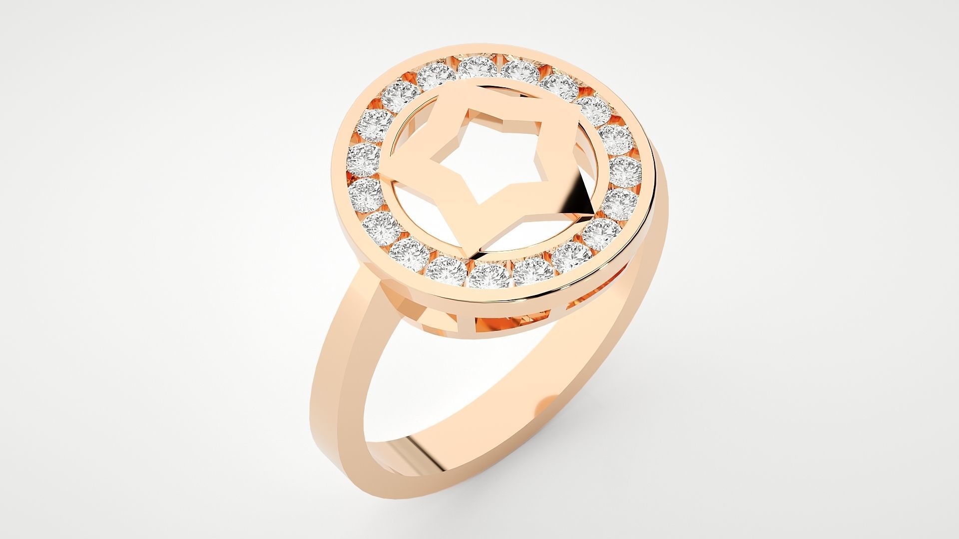 Captain Americas shield High Jewelry Cocktail Ring 3dm stl 3D print model_5