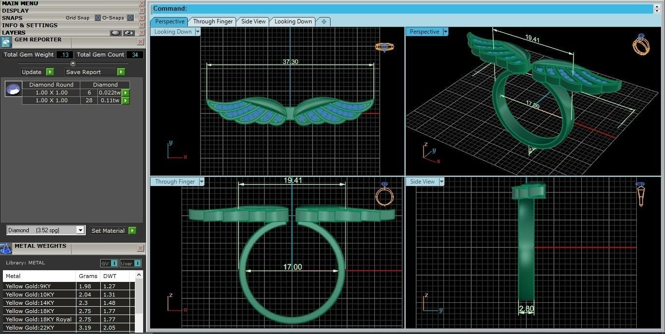 Marvel Falcon Flying Wings High Jewelry Cocktail Ring 3dm stl 3D print model_5