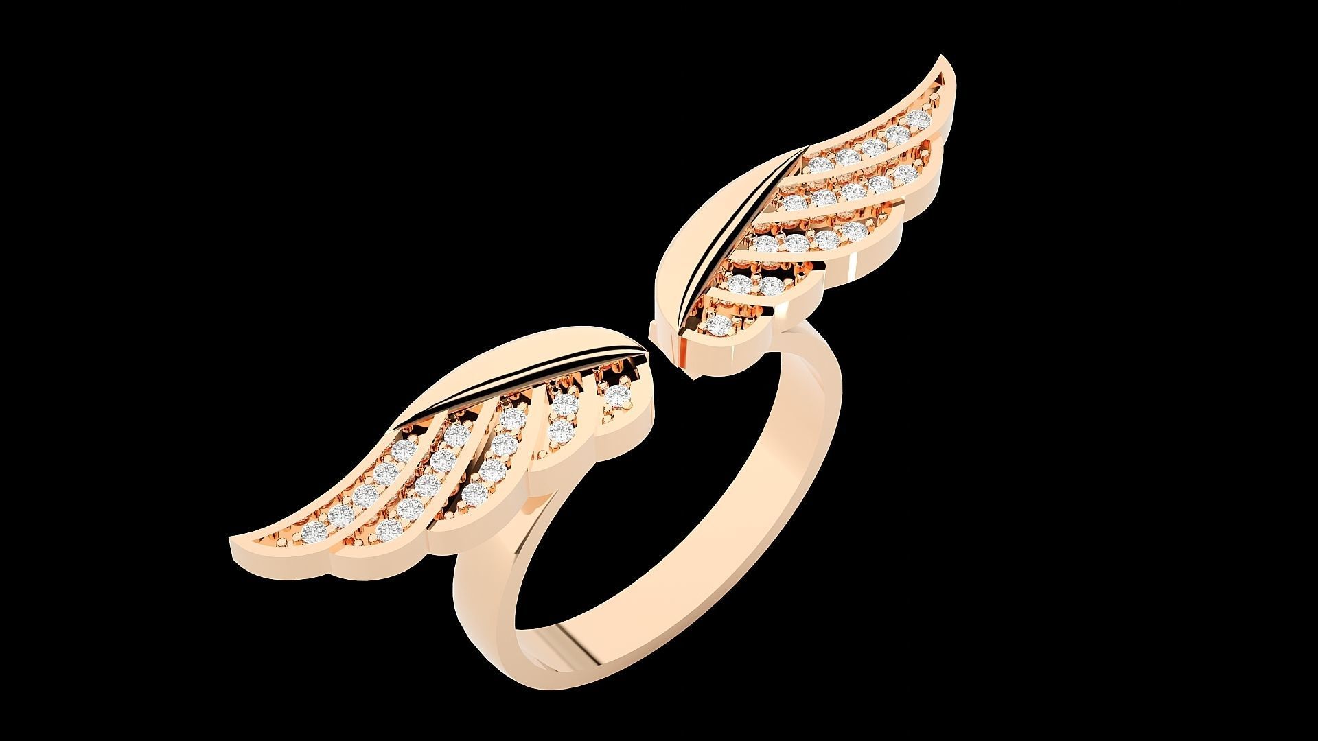 Marvel Falcon Flying Wings High Jewelry Cocktail Ring 3dm stl 3D print model_11