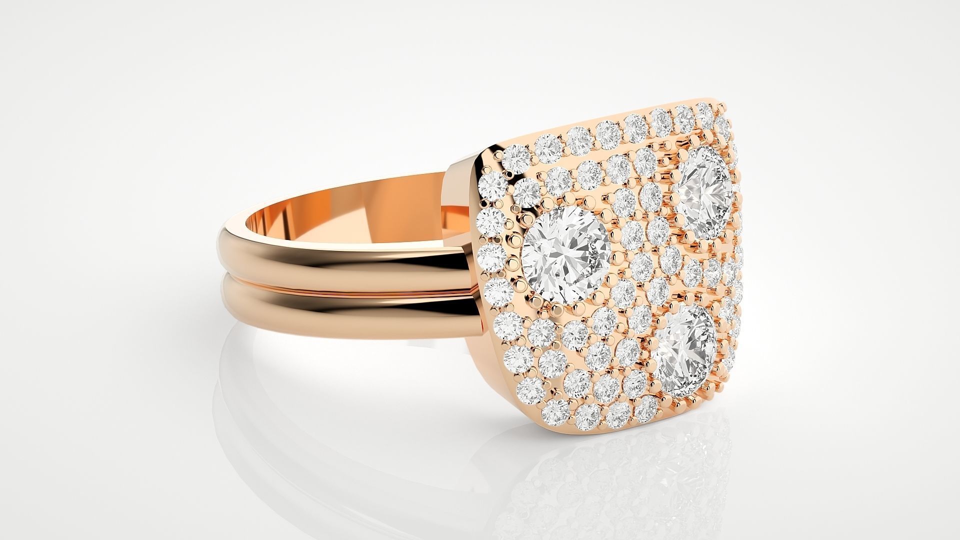 Groot Face High Jewelry Cocktail Ring 3dm stl renders details 3D print model_5