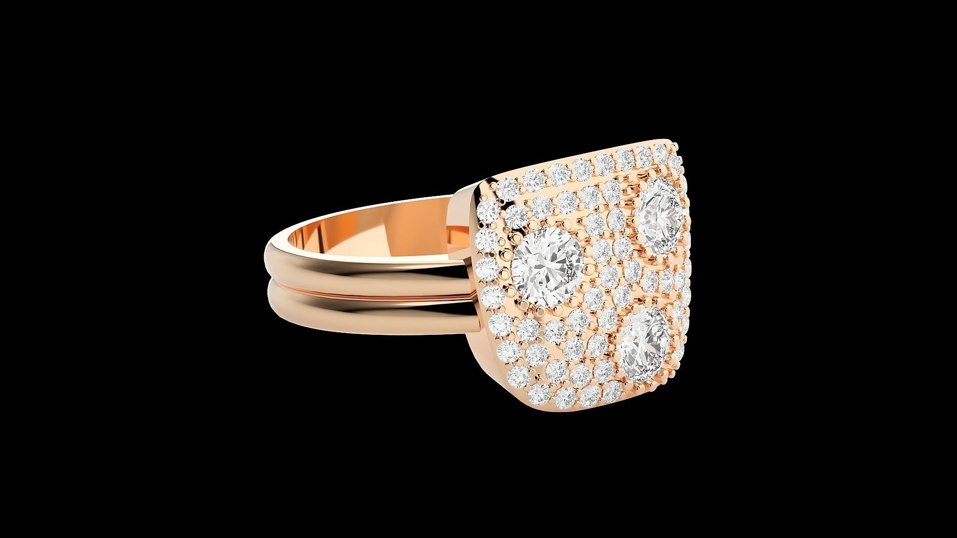 Groot Face High Jewelry Cocktail Ring 3dm stl renders details 3D print model_10