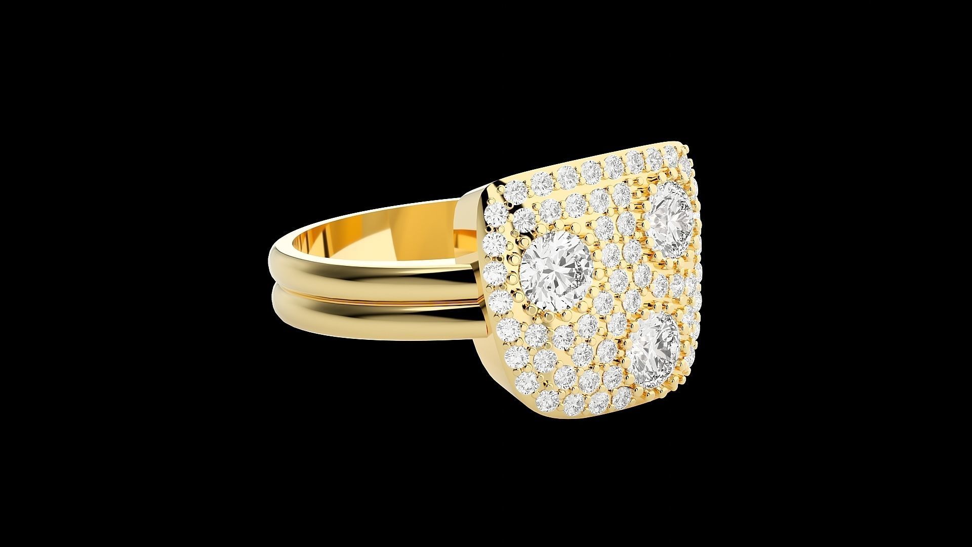 Groot Face High Jewelry Cocktail Ring 3dm stl renders details 3D print model_34