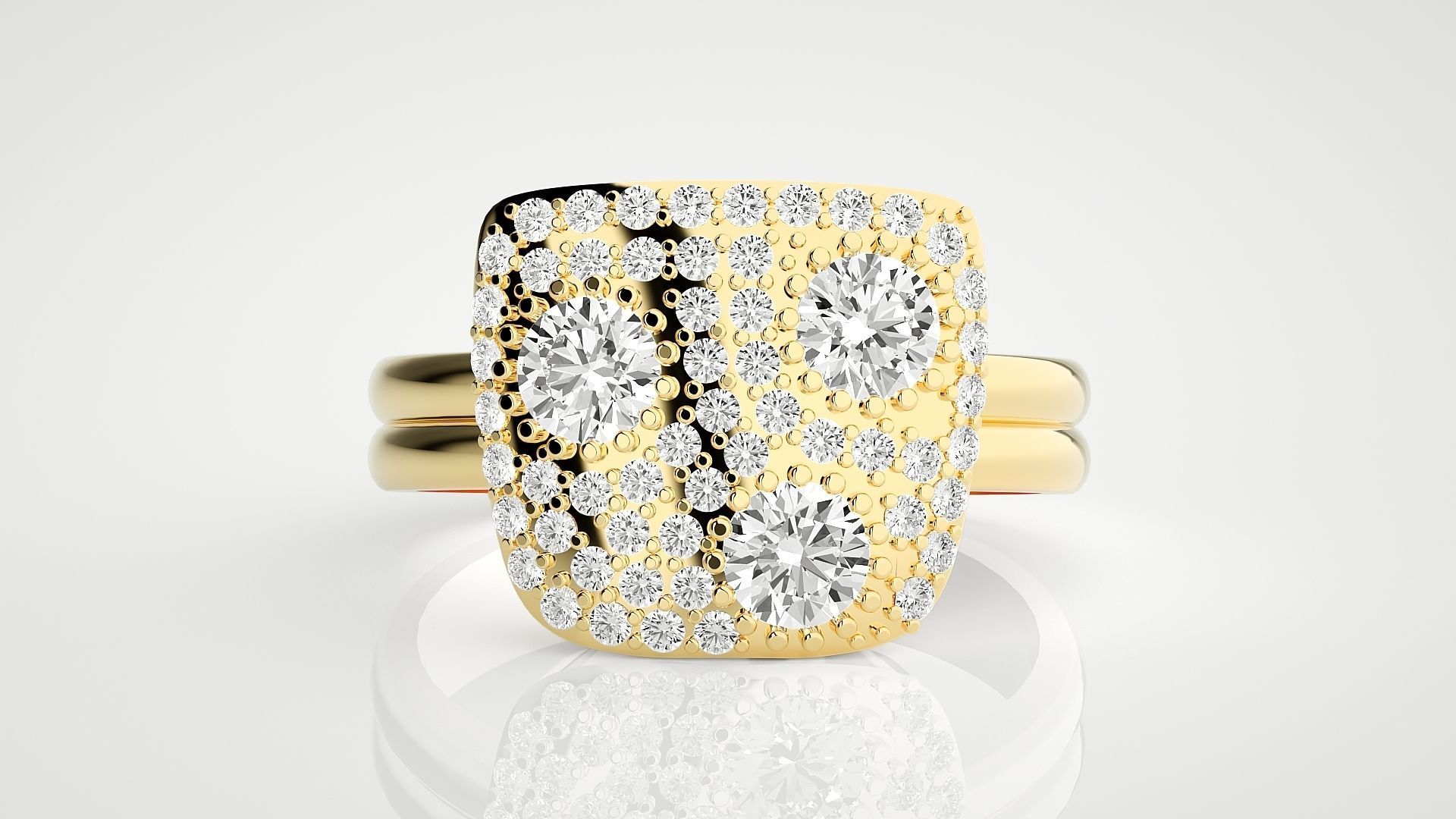 Groot Face High Jewelry Cocktail Ring 3dm stl renders details 3D print model_26