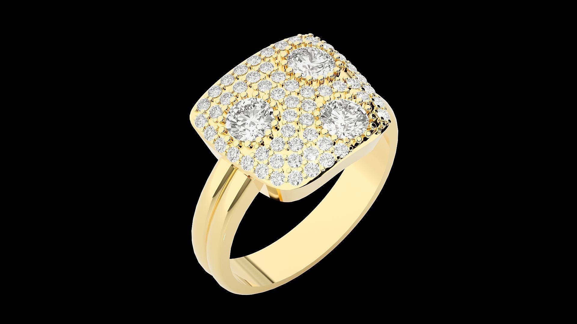 Groot Face High Jewelry Cocktail Ring 3dm stl renders details 3D print model_36