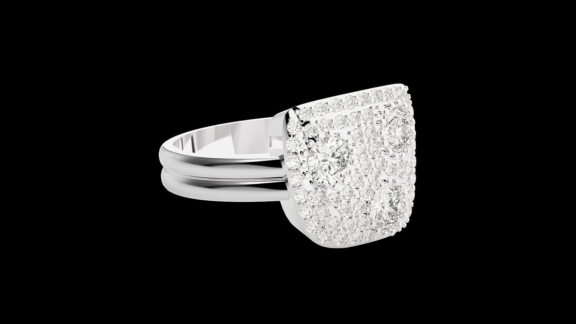 Groot Face High Jewelry Cocktail Ring 3dm stl renders details 3D print model_21