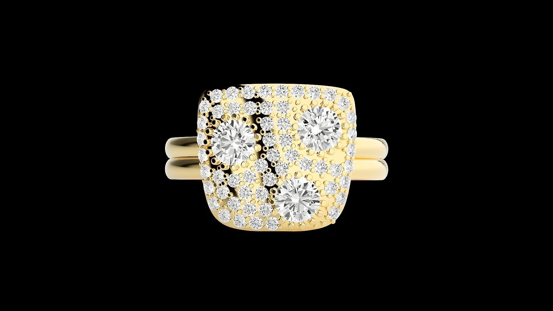 Groot Face High Jewelry Cocktail Ring 3dm stl renders details 3D print model_32