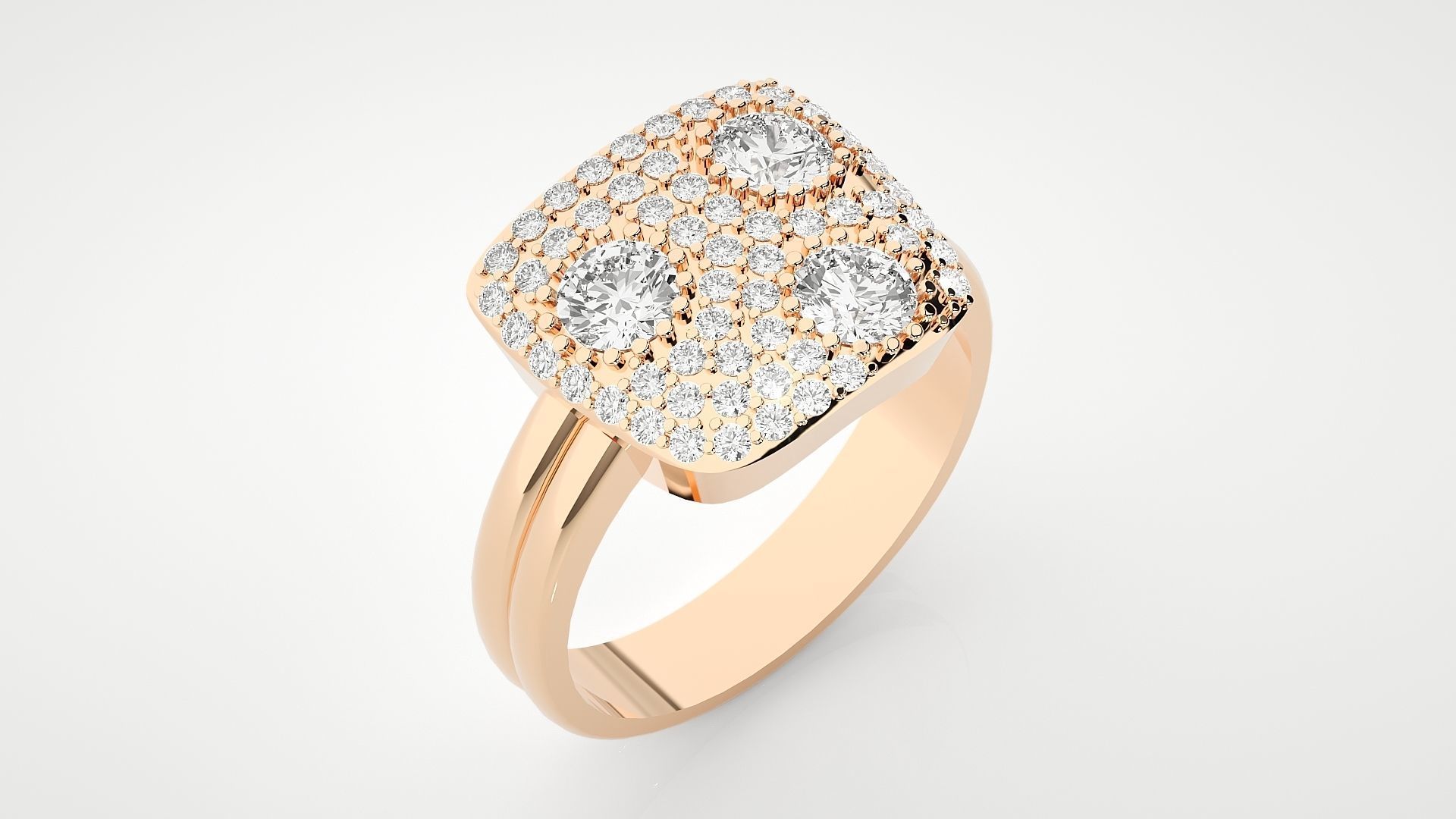 Groot Face High Jewelry Cocktail Ring 3dm stl renders details 3D print model_6