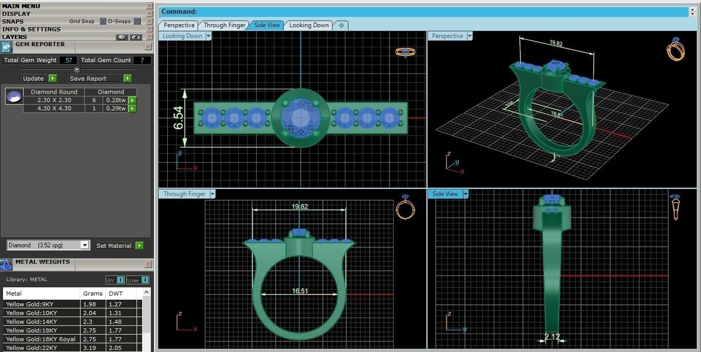 High Jewelry Cocktail Ring 3dm stl renders details 3D print model_3