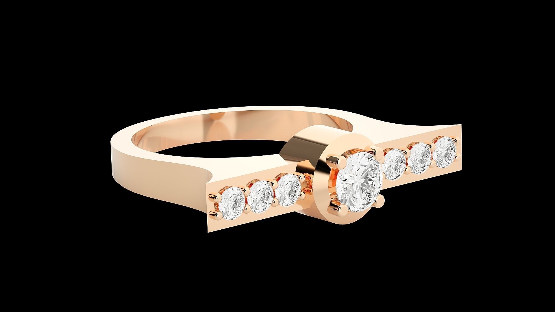 High Jewelry Cocktail Ring 3dm stl renders details 3D print model_8