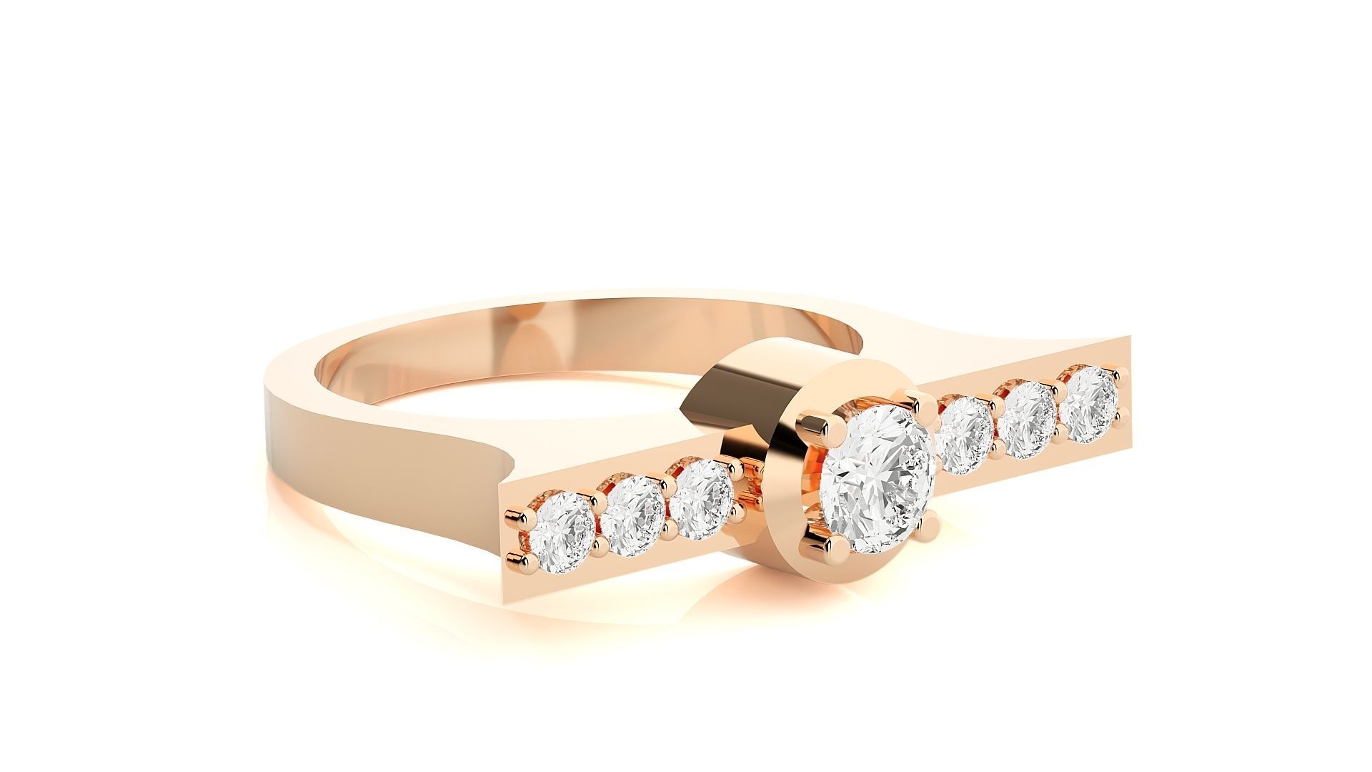 High Jewelry Cocktail Ring 3dm stl renders details 3D print model_1