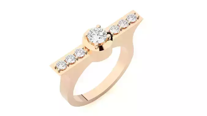 High Jewelry Cocktail Ring 3dm stl renders details 3D print model