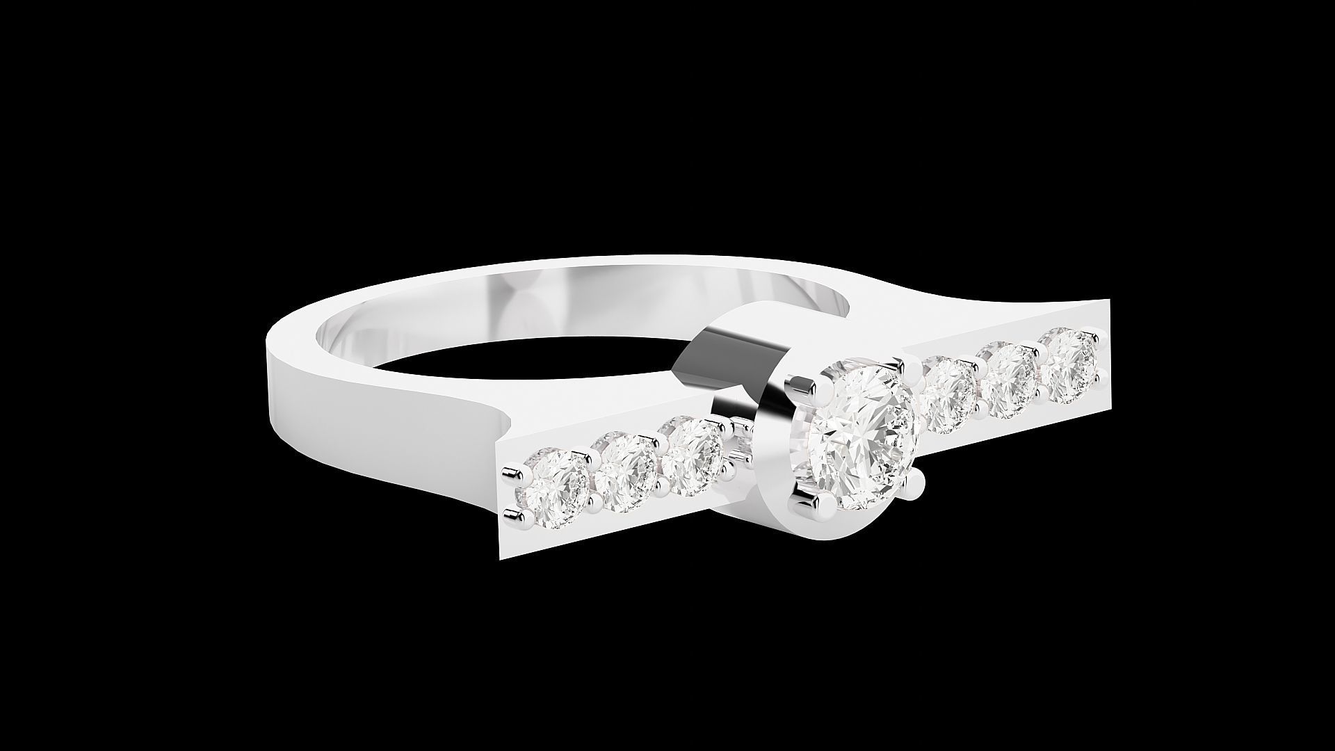 High Jewelry Cocktail Ring 3dm stl renders details 3D print model_22