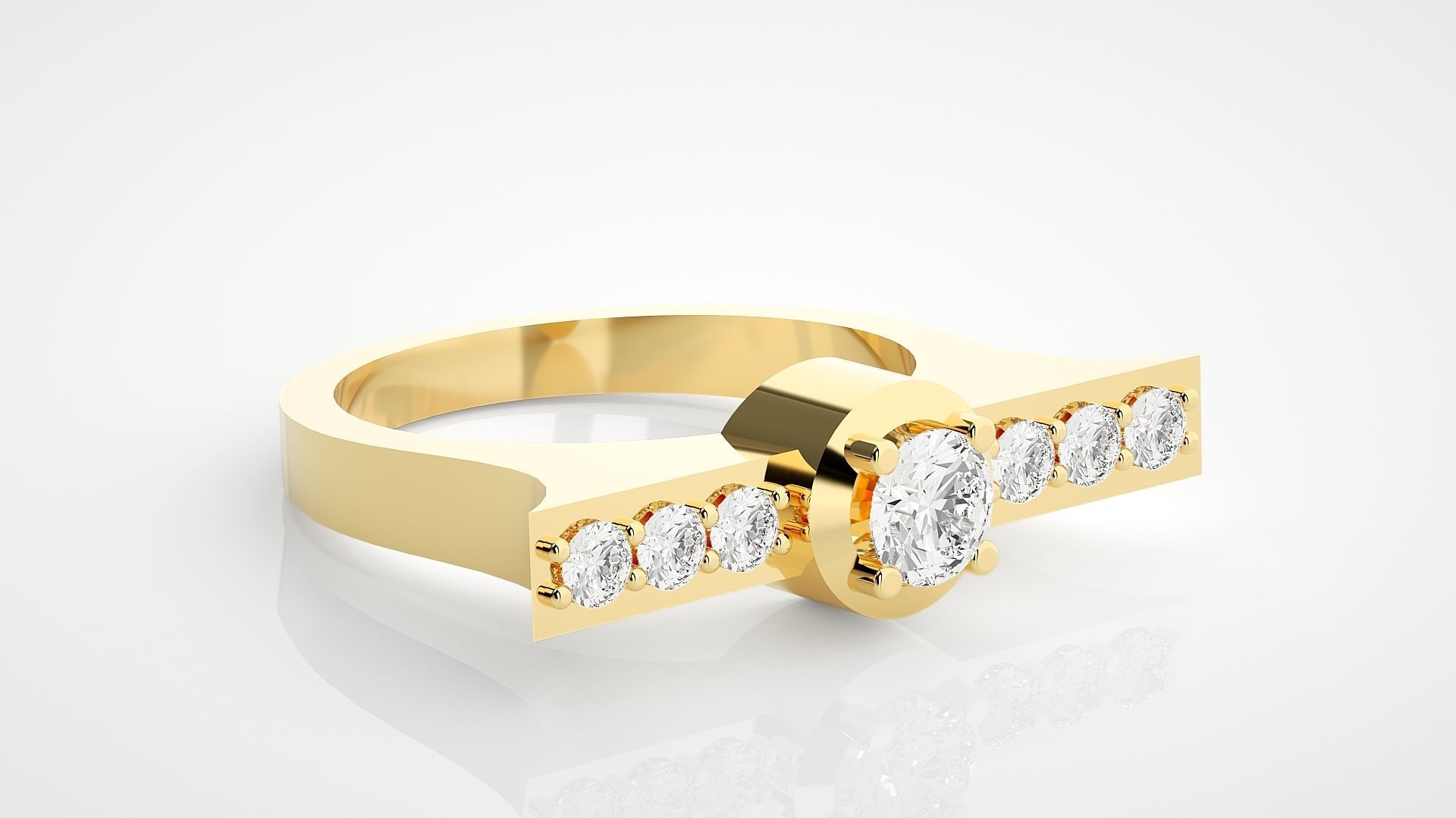 High Jewelry Cocktail Ring 3dm stl renders details 3D print model_28