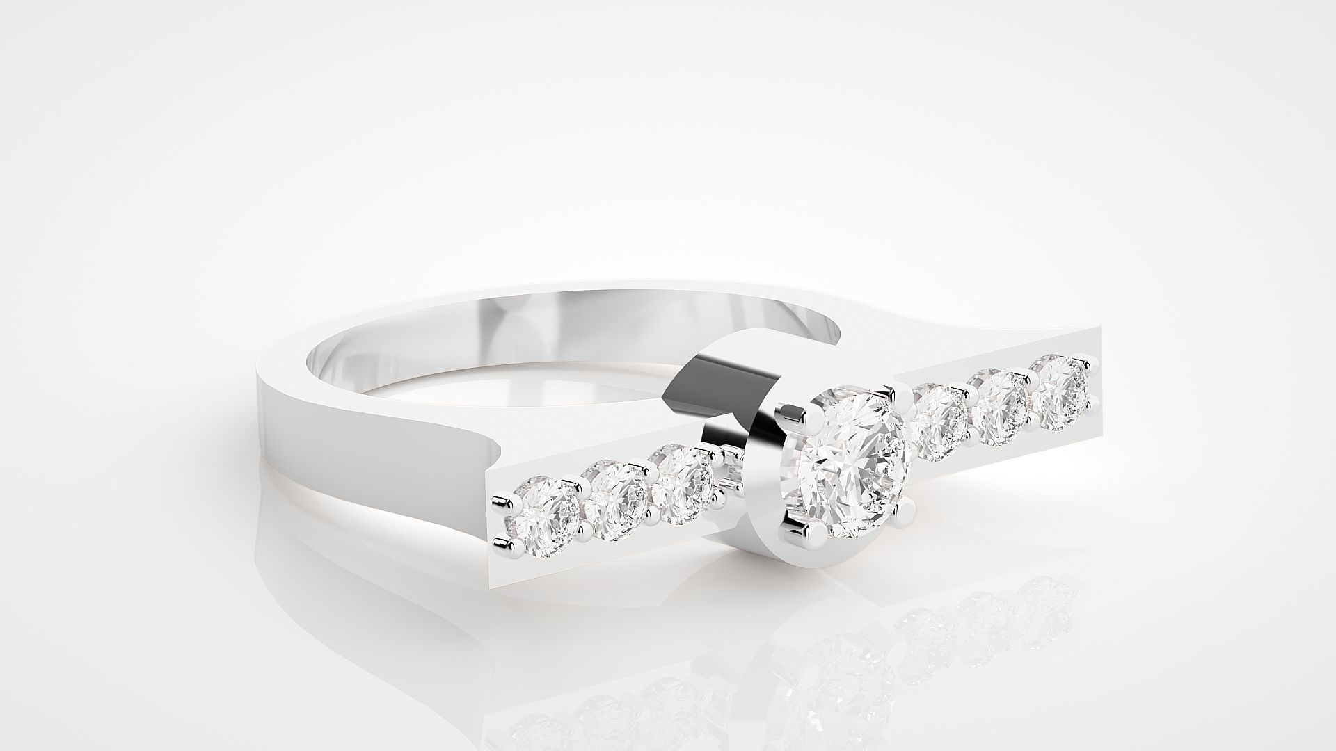 High Jewelry Cocktail Ring 3dm stl renders details 3D print model_16