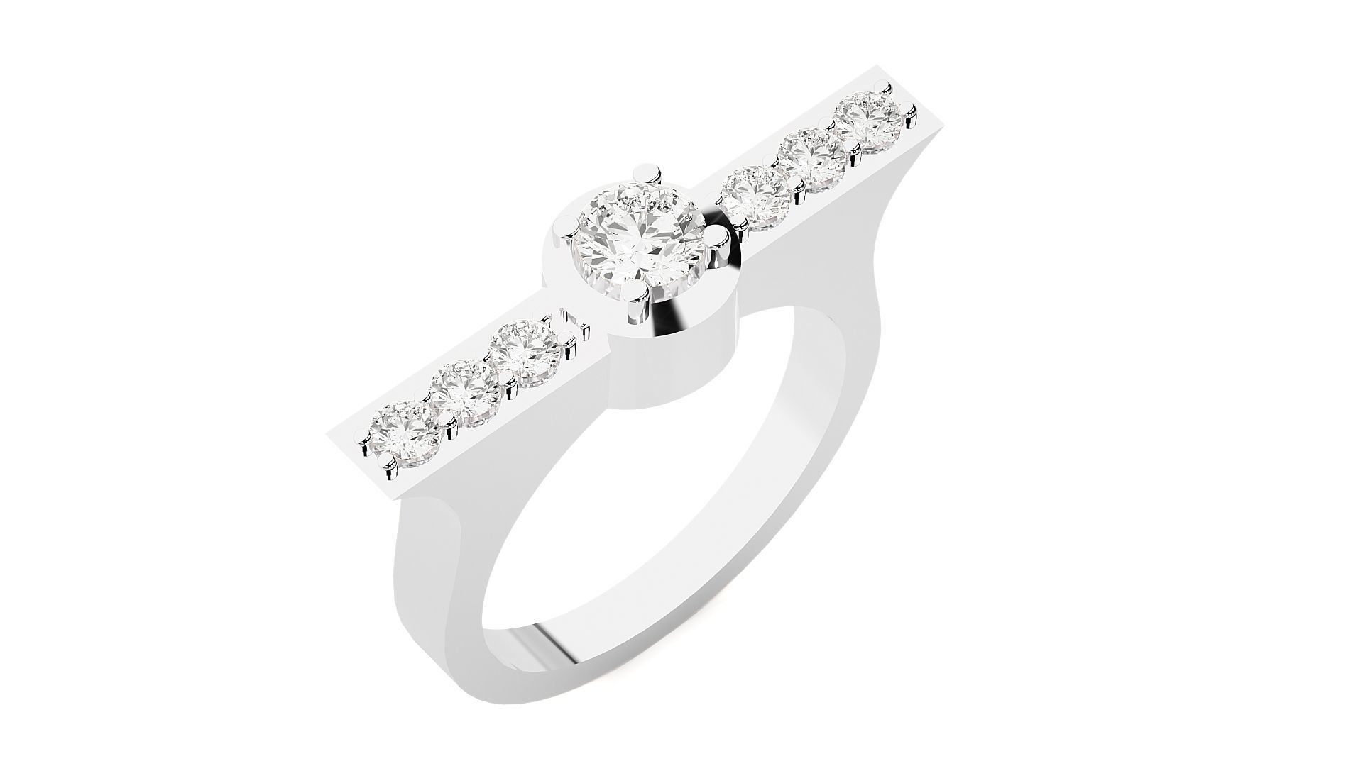 High Jewelry Cocktail Ring 3dm stl renders details 3D print model_17