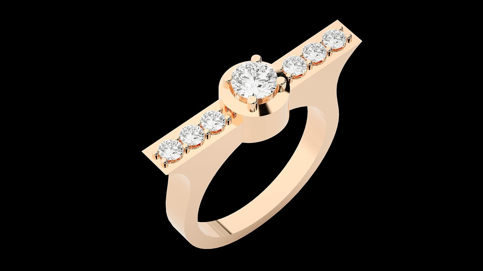 High Jewelry Cocktail Ring 3dm stl renders details 3D print model_12