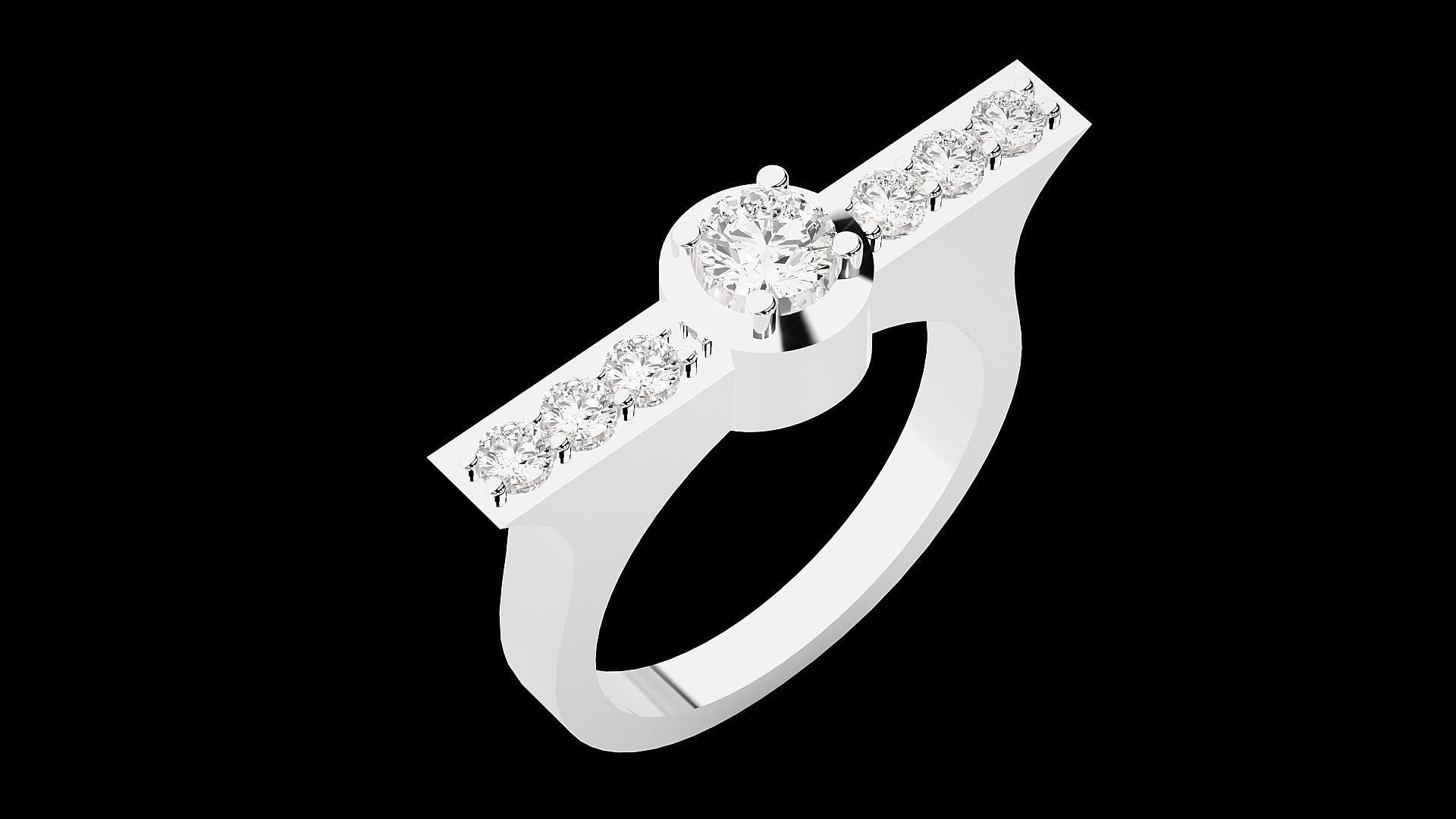 High Jewelry Cocktail Ring 3dm stl renders details 3D print model_23