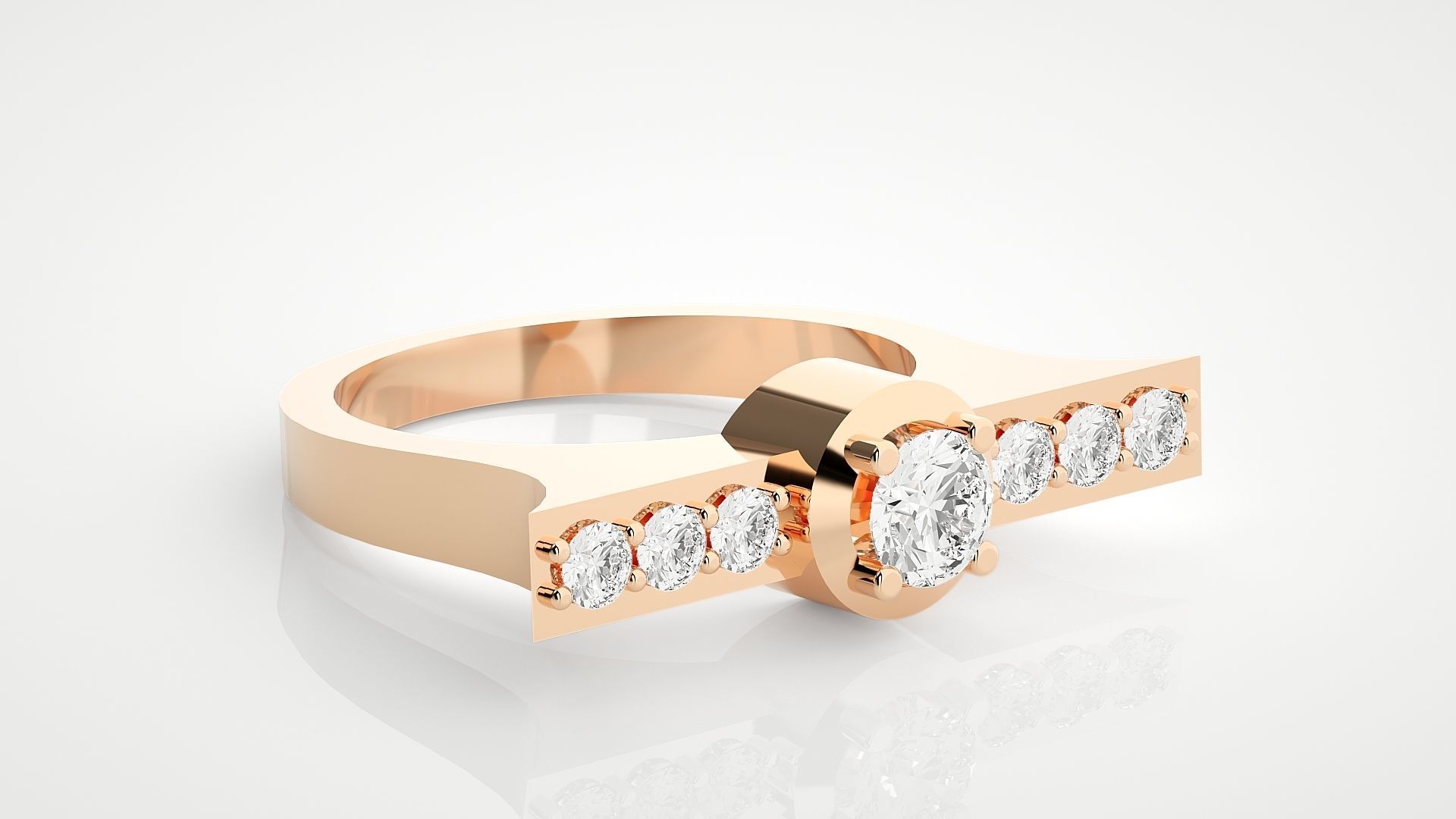 High Jewelry Cocktail Ring 3dm stl renders details 3D print model_4