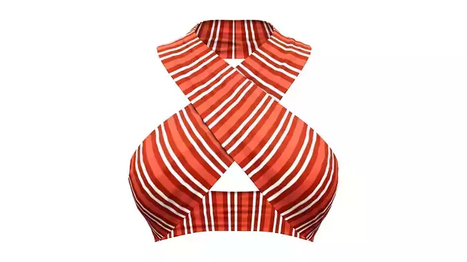 Stripes Wrap Around Halter Neck Top