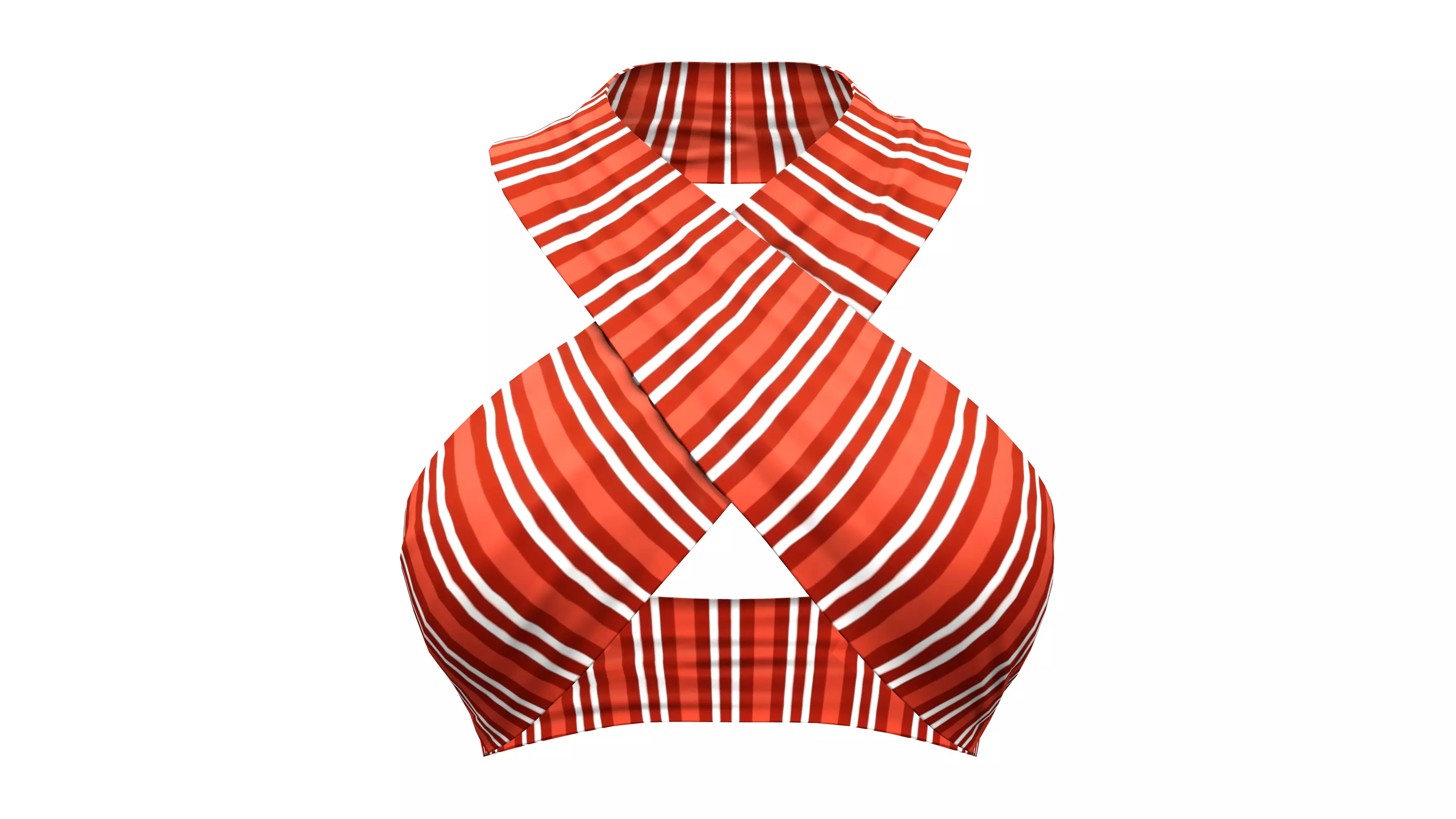 Stripes Wrap Around Halter Neck Top Low-poly 3D model