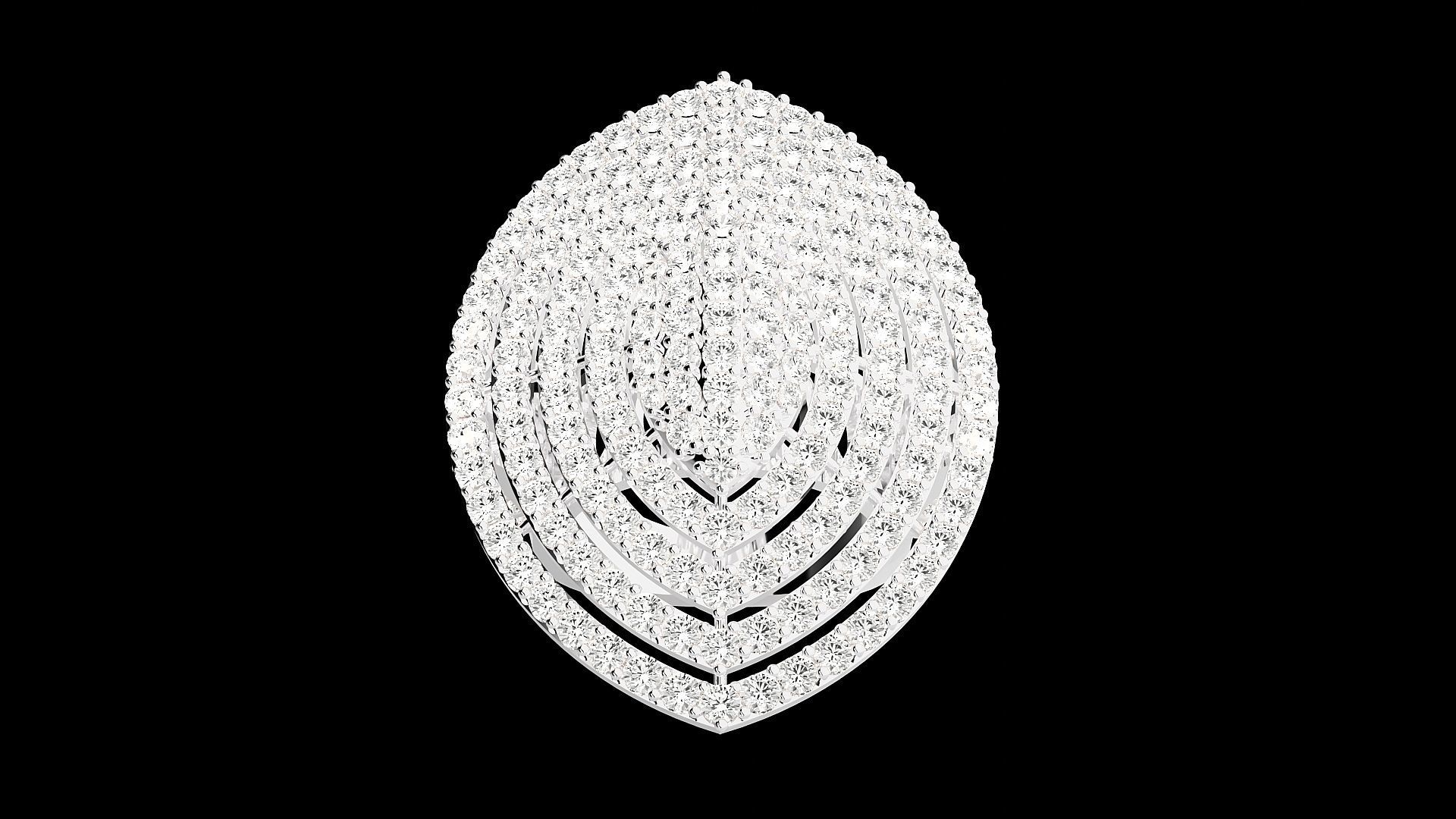 High Jewelry Cocktail Ring 3dm stl renders details 3D print model_20