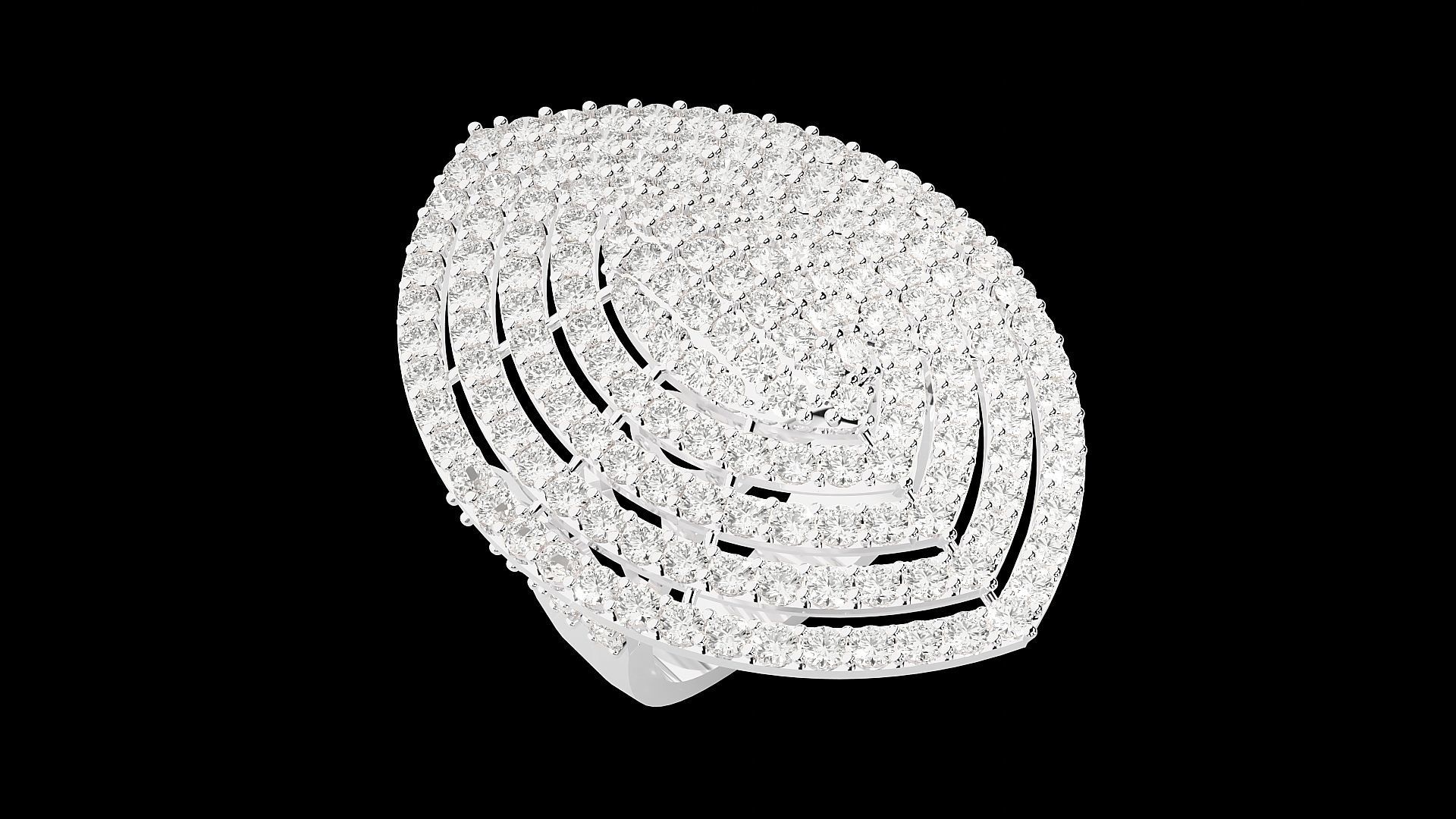 High Jewelry Cocktail Ring 3dm stl renders details 3D print model_23