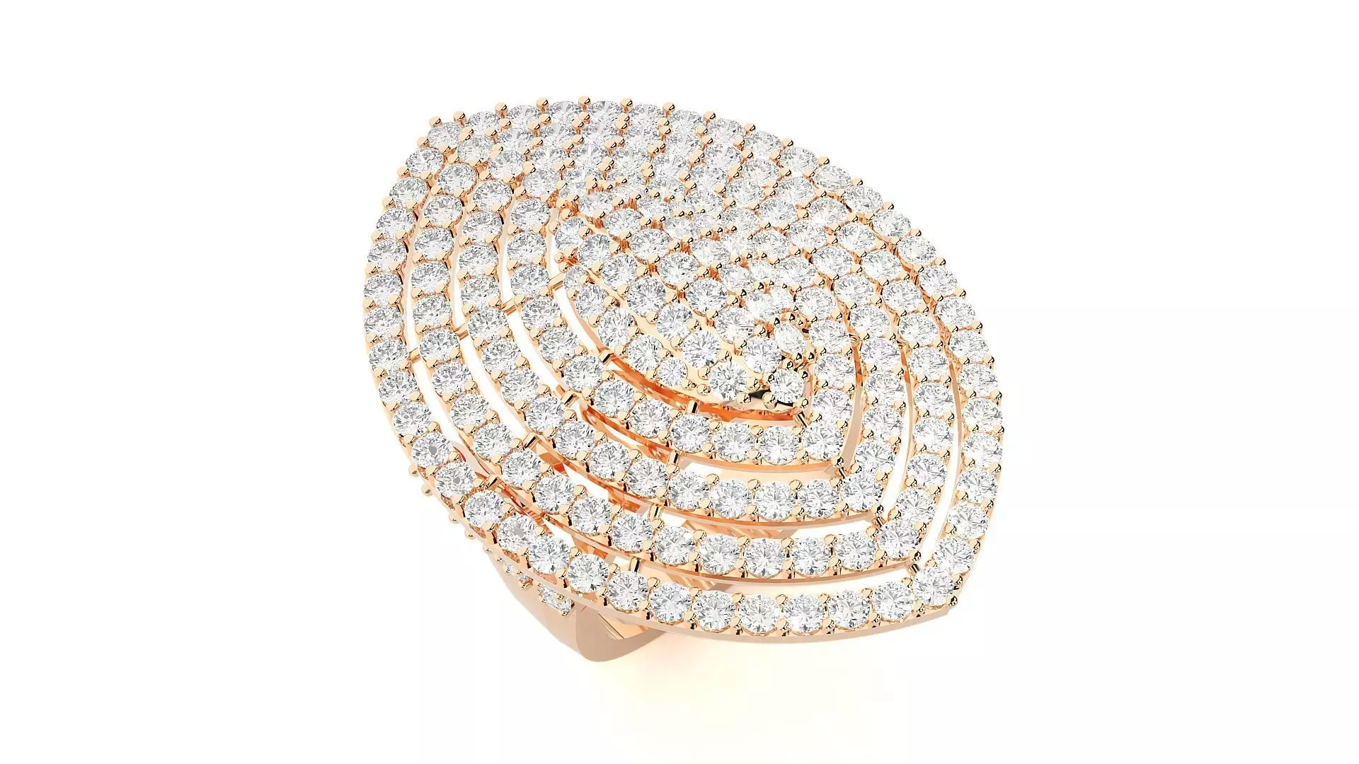 High Jewelry Cocktail Ring 3dm stl renders details 3D print model_0