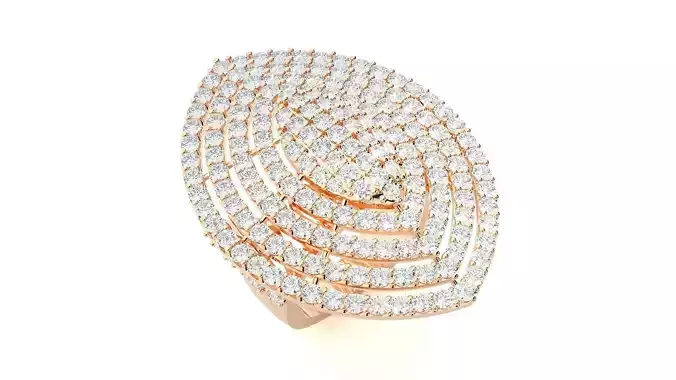 High Jewelry Cocktail Ring 3dm stl renders details 3D print model