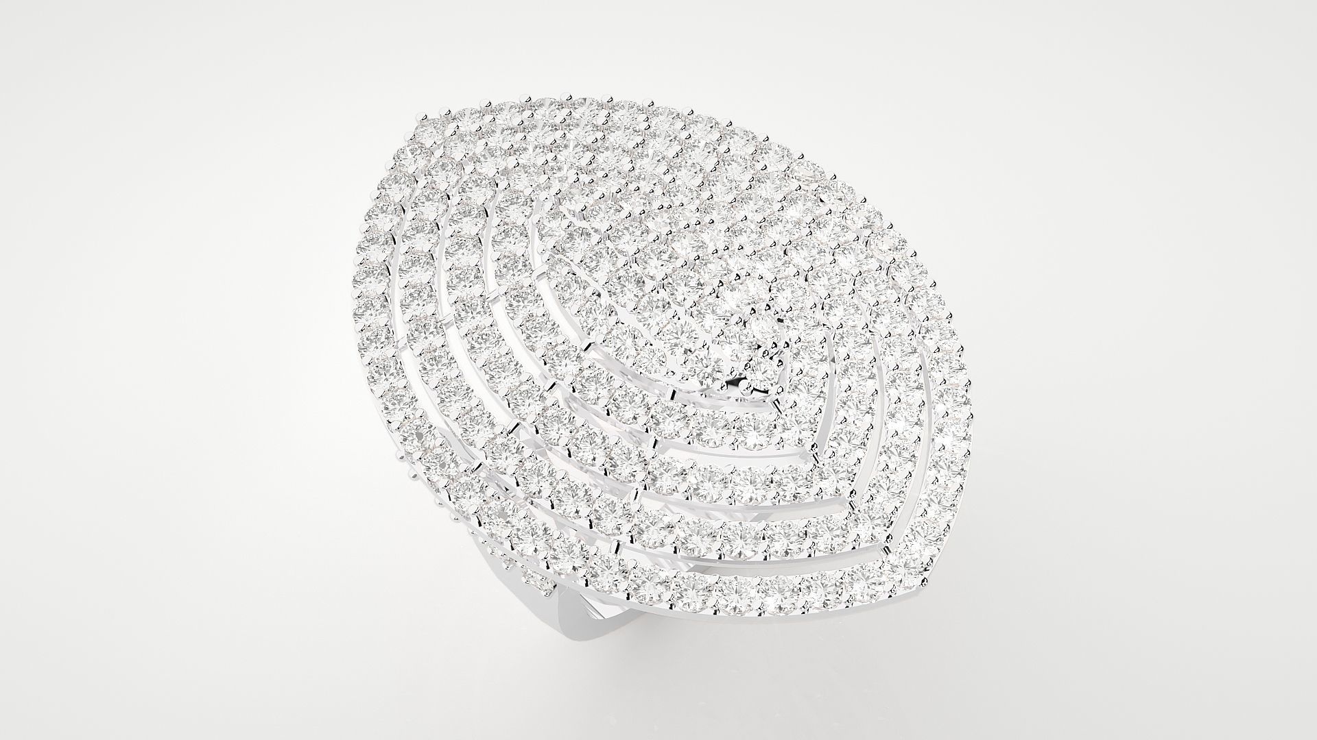 High Jewelry Cocktail Ring 3dm stl renders details 3D print model_18