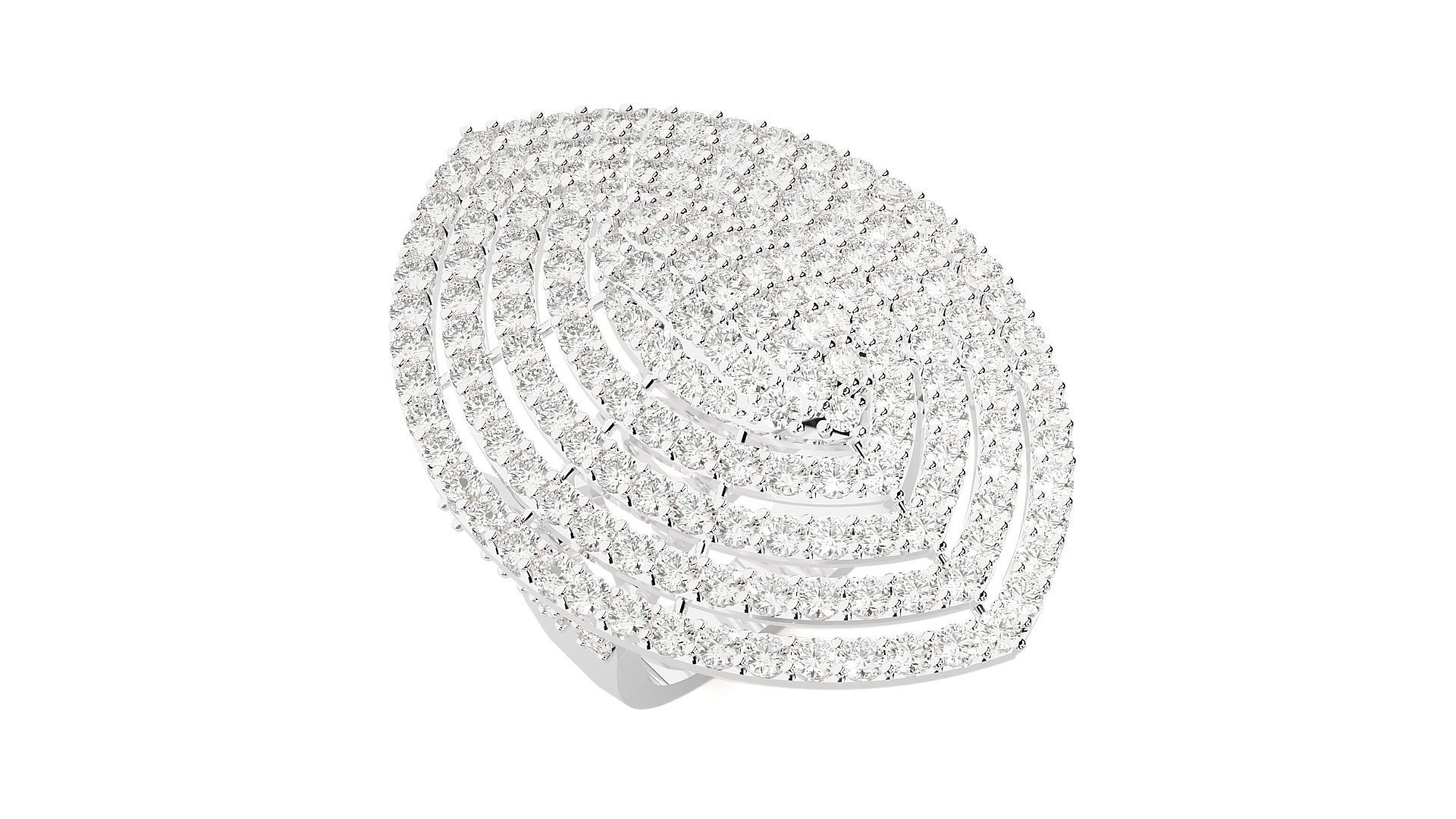 High Jewelry Cocktail Ring 3dm stl renders details 3D print model_17