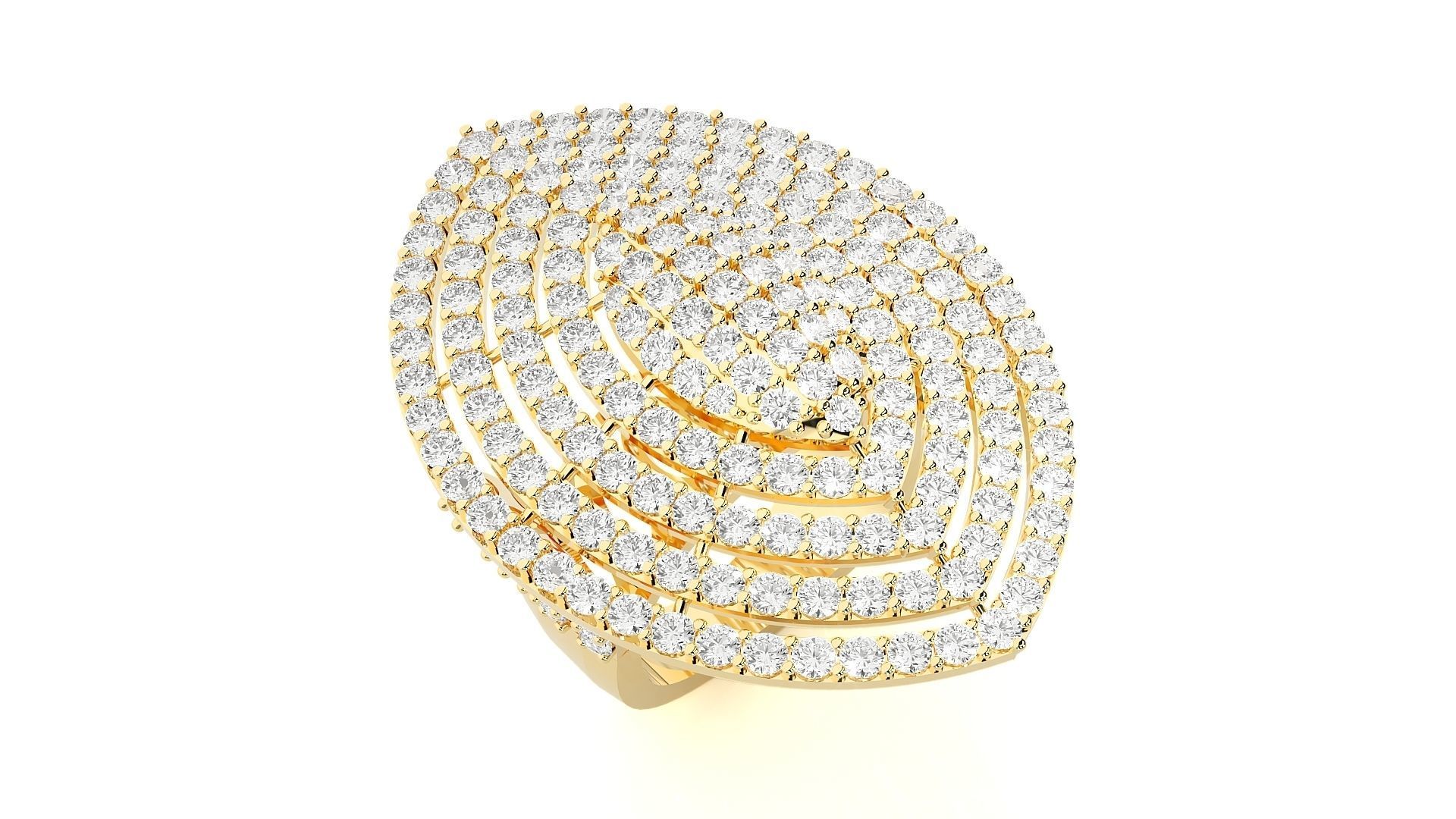 High Jewelry Cocktail Ring 3dm stl renders details 3D print model_29