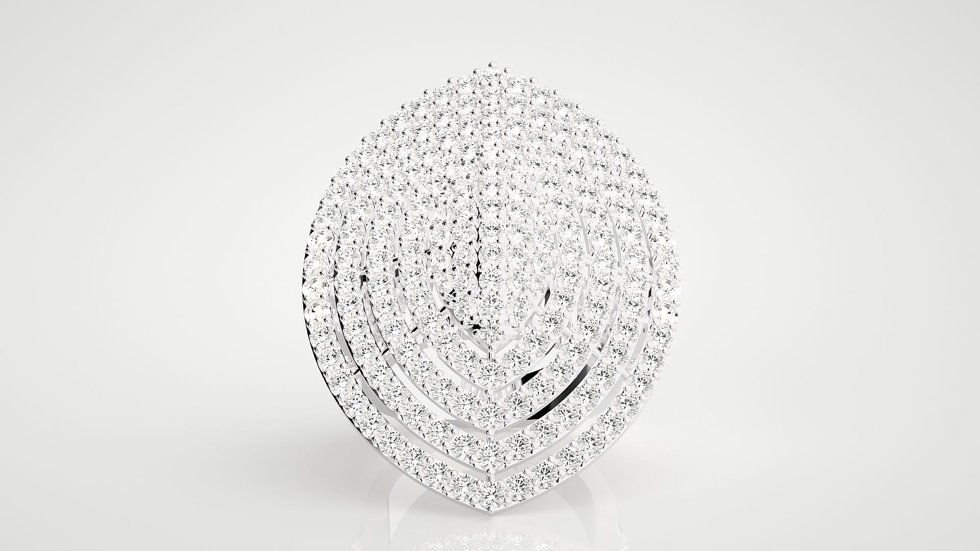 High Jewelry Cocktail Ring 3dm stl renders details 3D print model_14